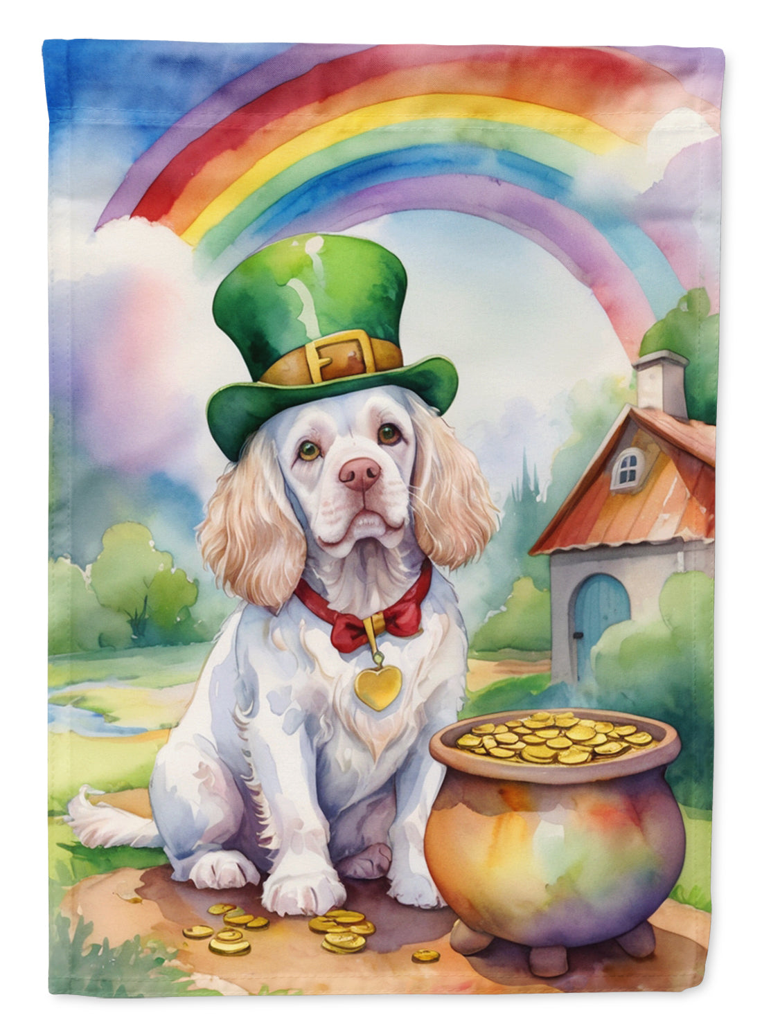 Buy this Clumber Spaniel St Patrick's Day House Flag