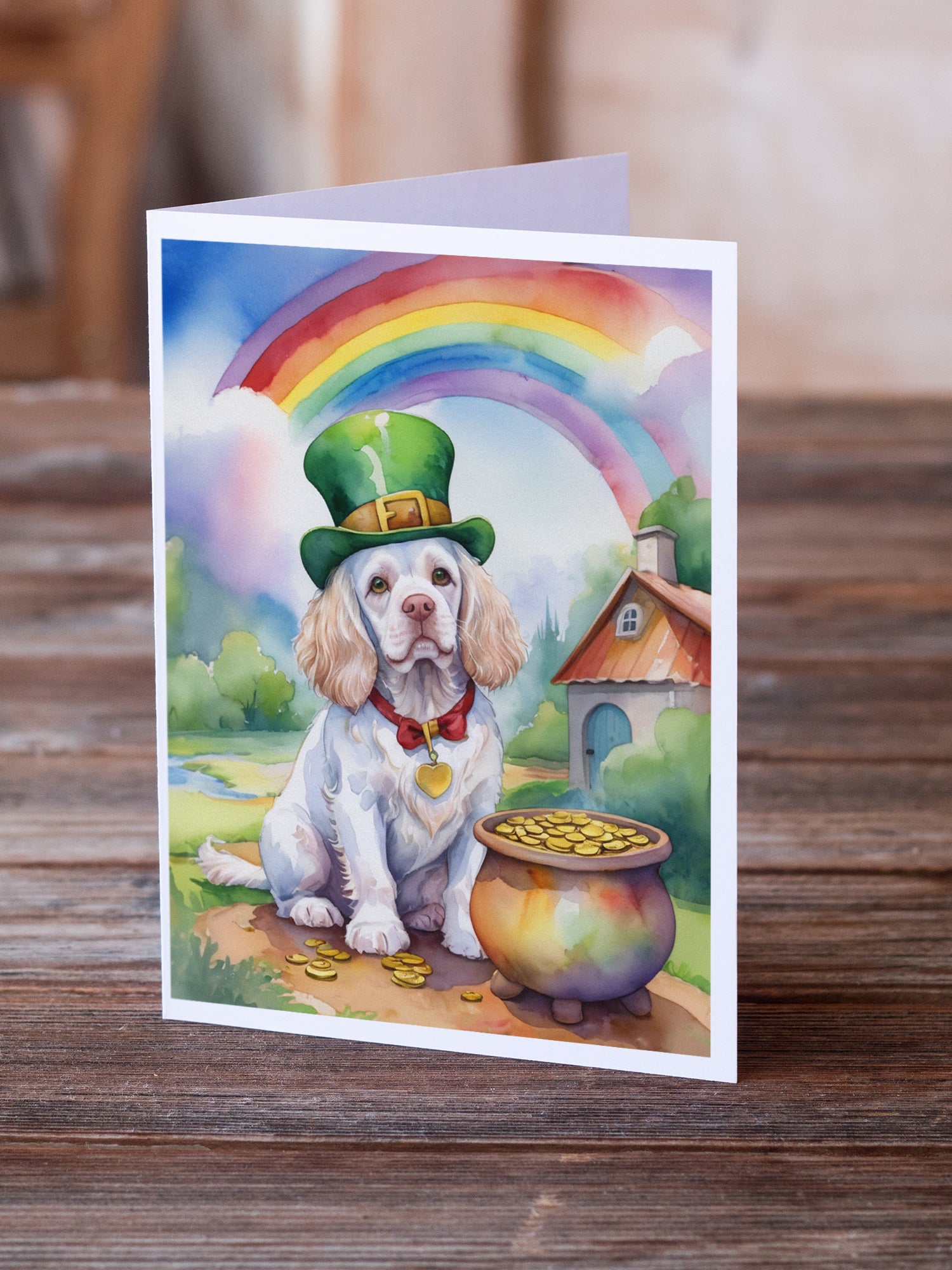 Clumber Spaniel St Patrick's Day Greeting Cards Pack of 8