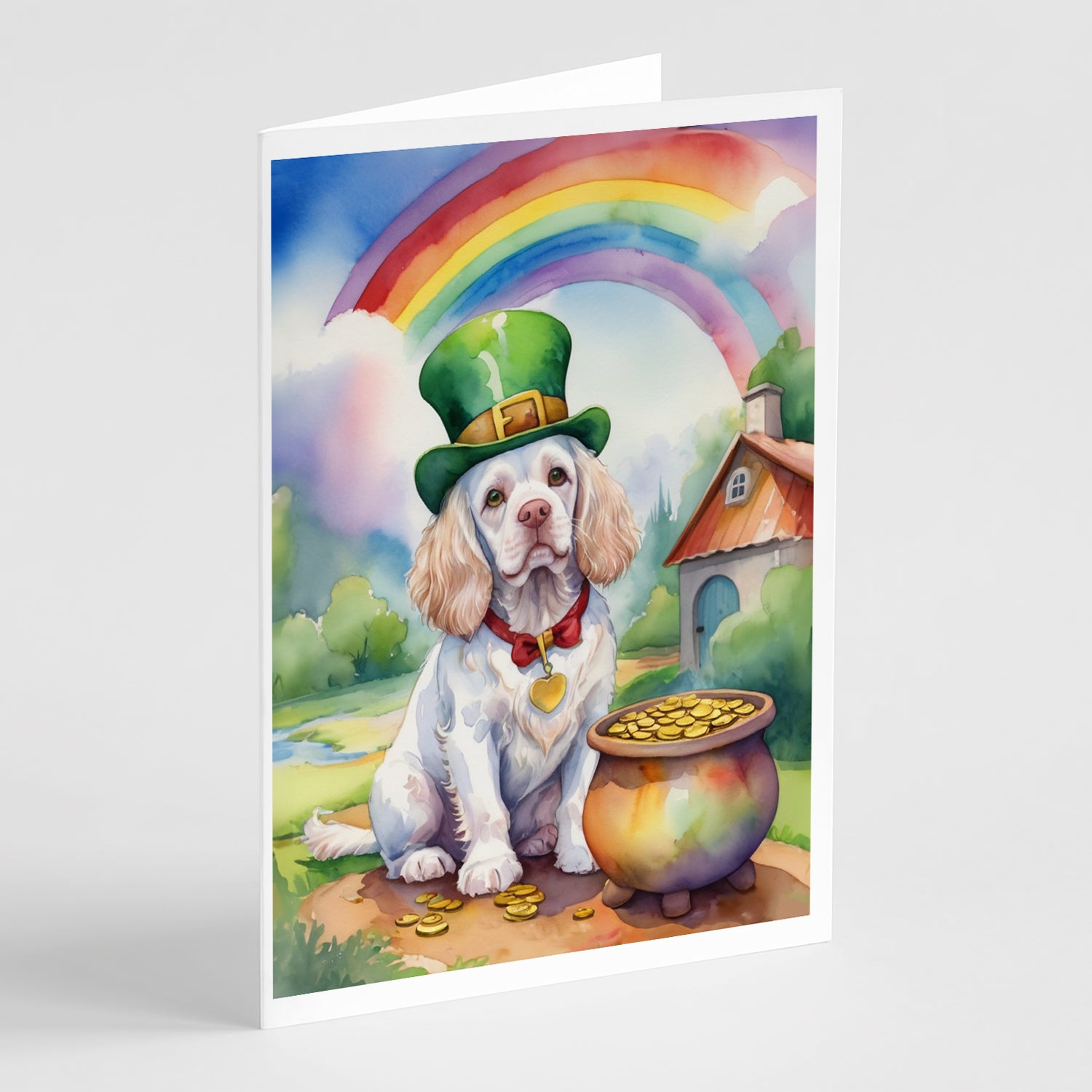 Buy this Clumber Spaniel St Patrick's Day Greeting Cards Pack of 8
