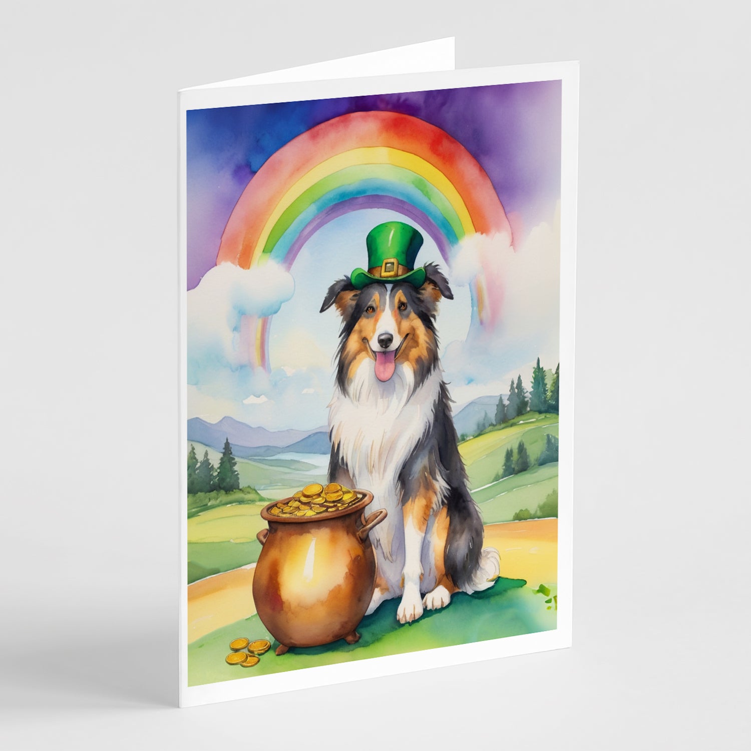 Buy this Collie St Patrick's Day Greeting Cards Pack of 8