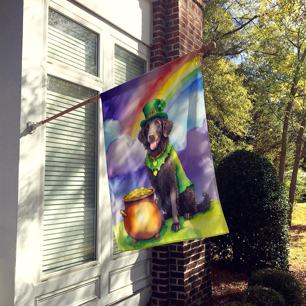 Curly-Coated Retriever St Patrick's Day House Flag