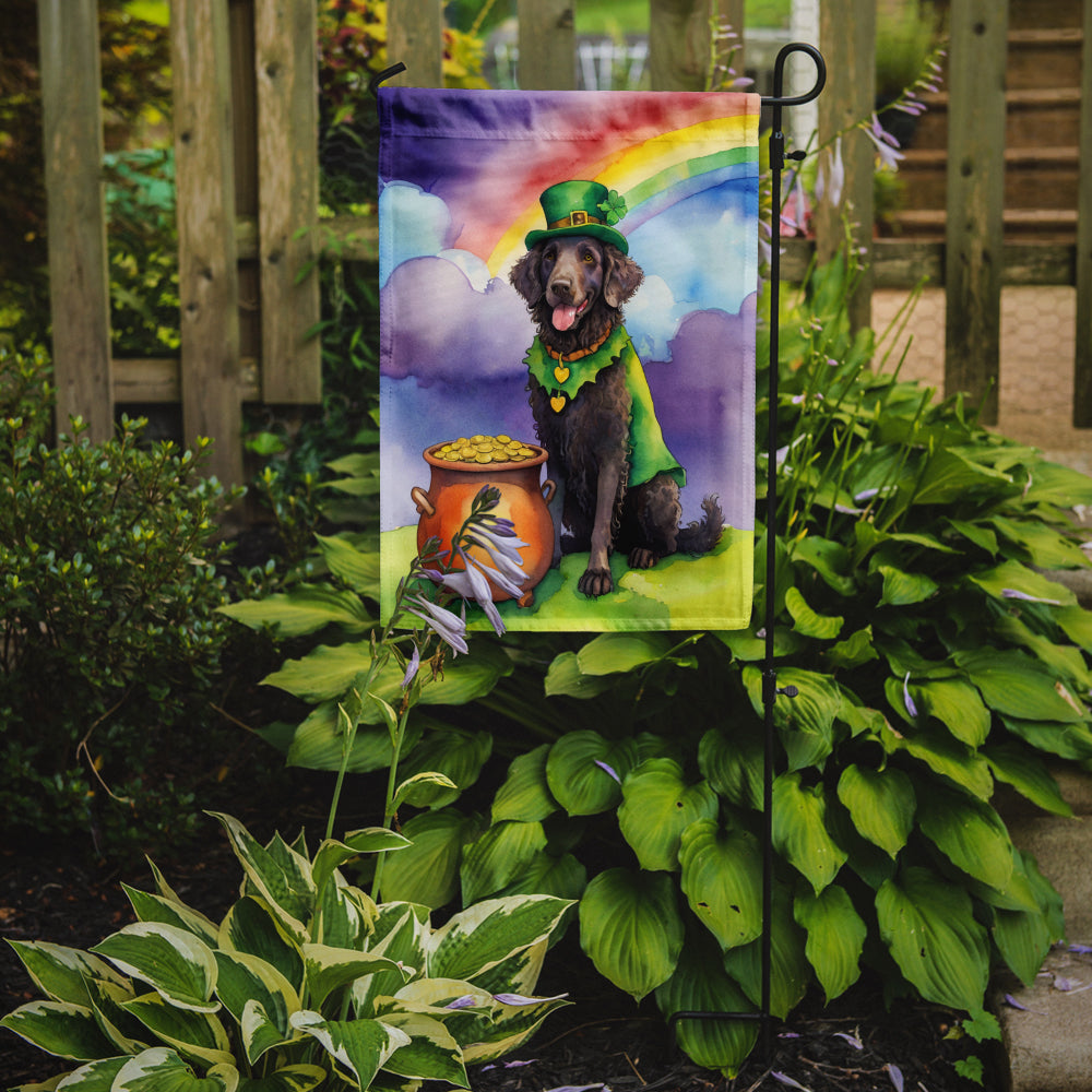 Curly-Coated Retriever St Patrick's Day Garden Flag