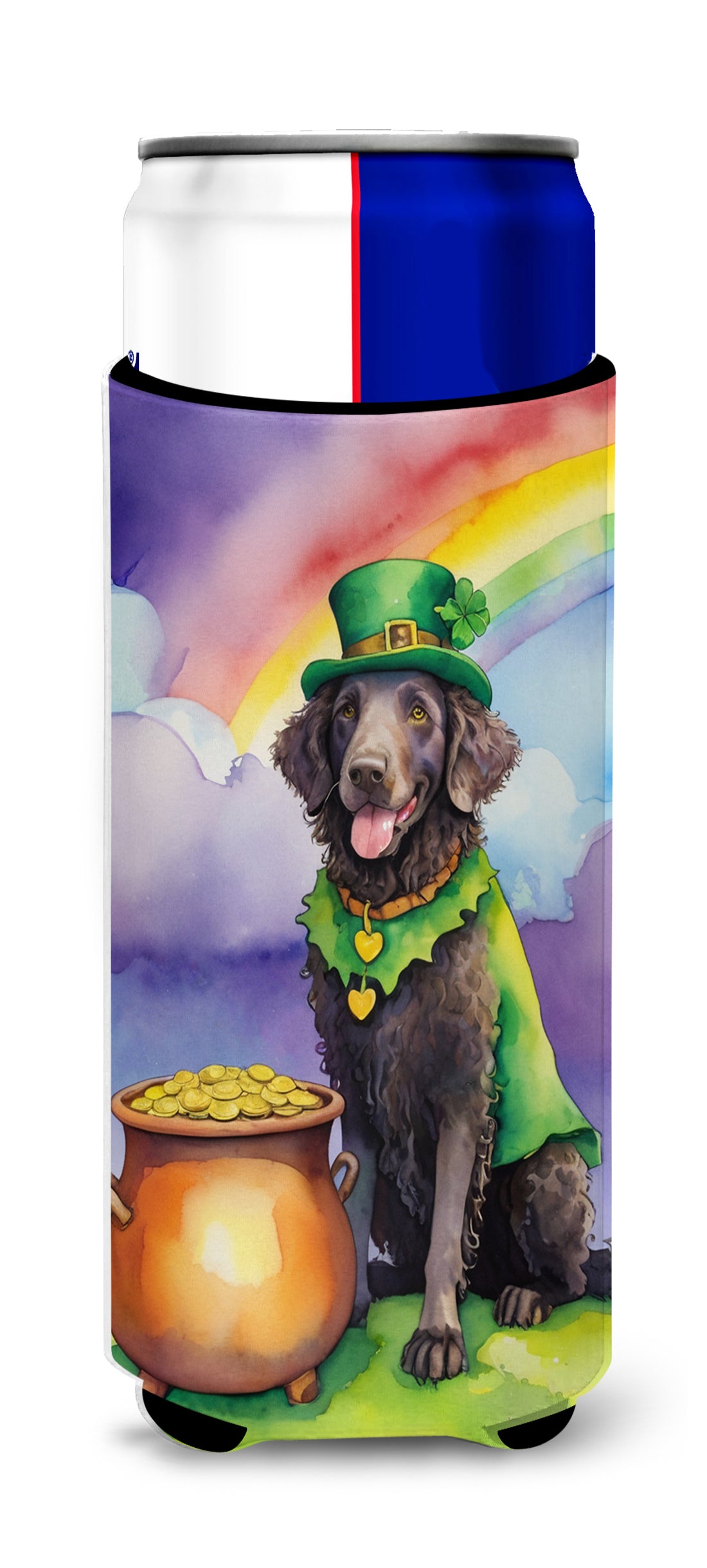 Buy this Curly-Coated Retriever St Patrick's Day Hugger for Ultra Slim Cans