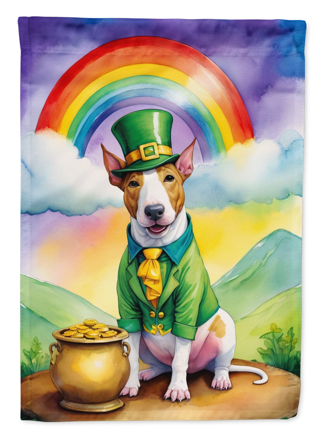 Buy this English Bull Terrier St Patrick's Day Garden Flag