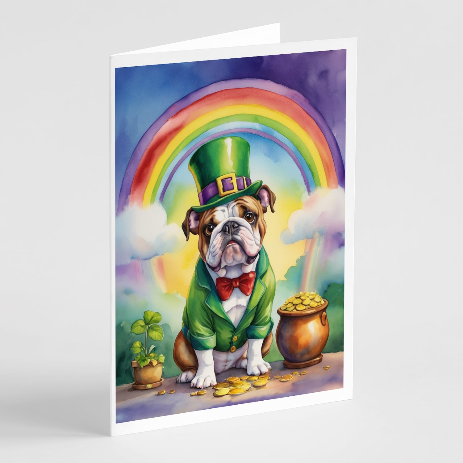 Buy this English Bulldog St Patrick's Day Greeting Cards Pack of 8