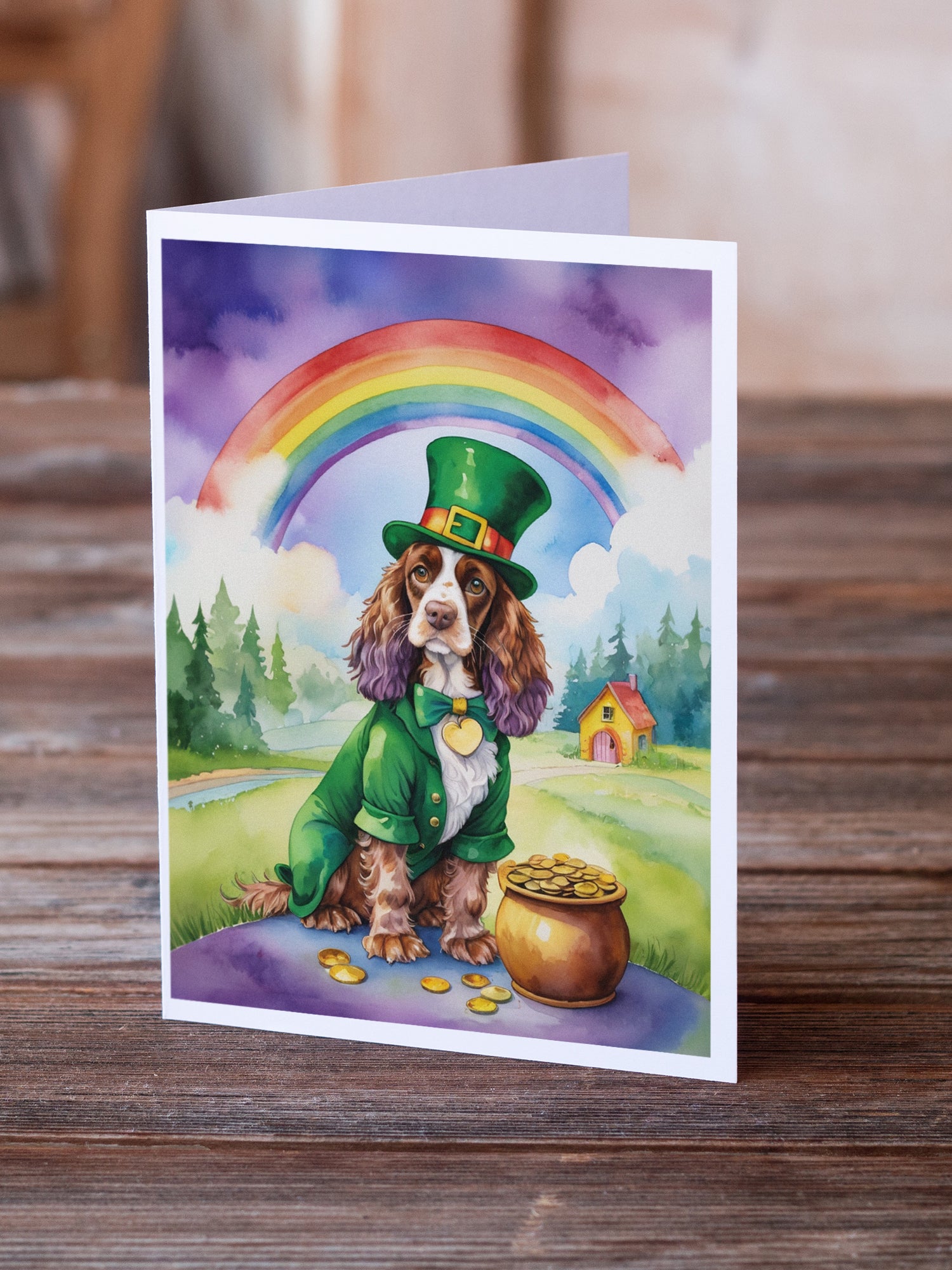 Buy this English Cocker Spaniel St Patrick's Day Greeting Cards Pack of 8