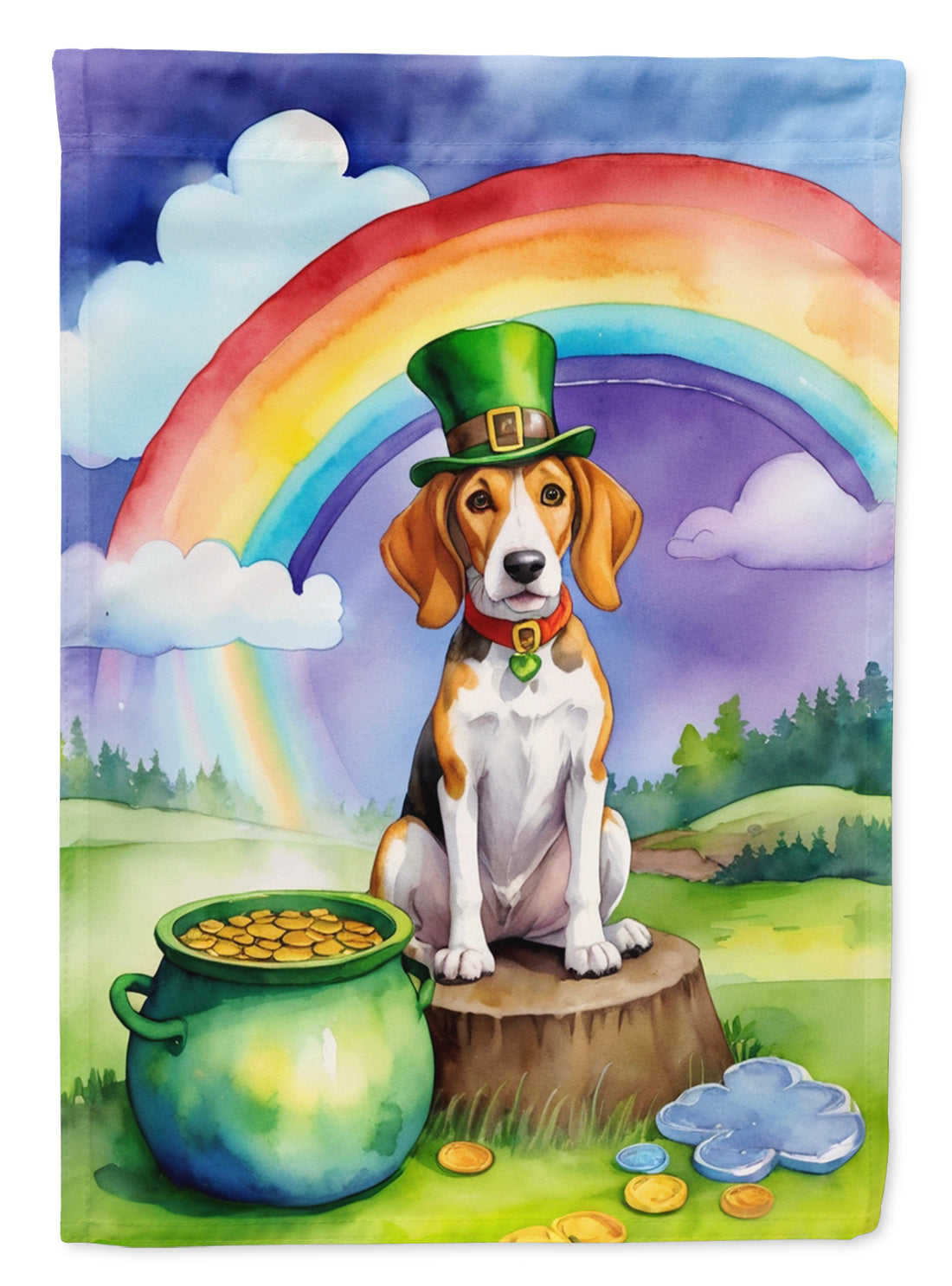 Buy this English Foxhound St Patrick's Day House Flag