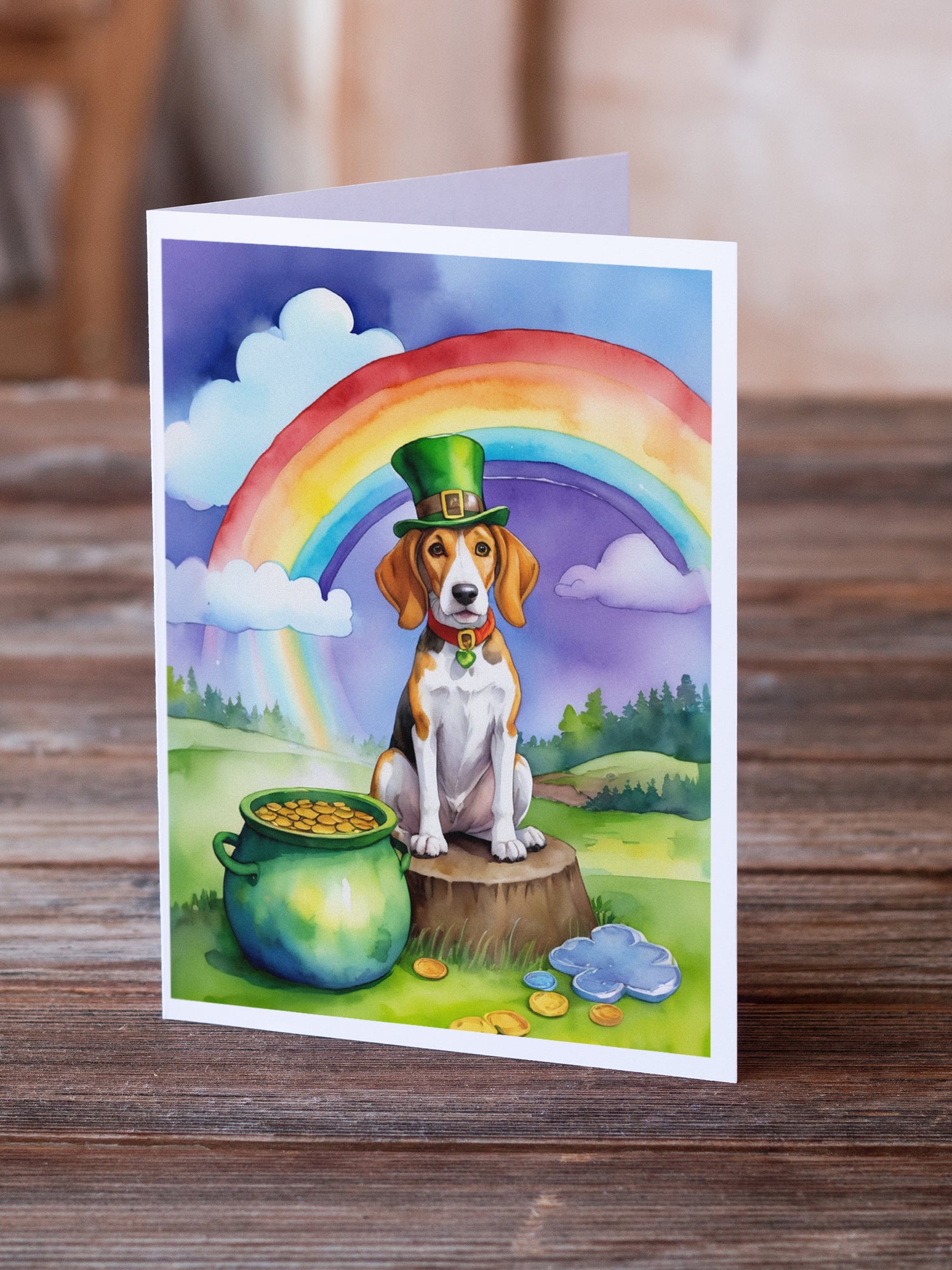 English Foxhound St Patrick's Day Greeting Cards Pack of 8