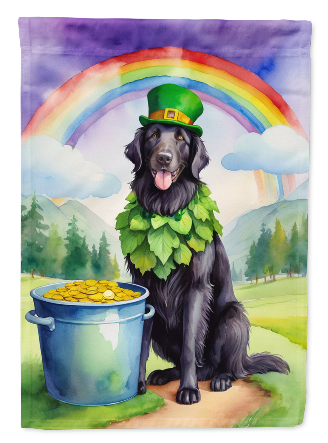 Buy this Flat-Coated Retriever St Patrick's Day Garden Flag