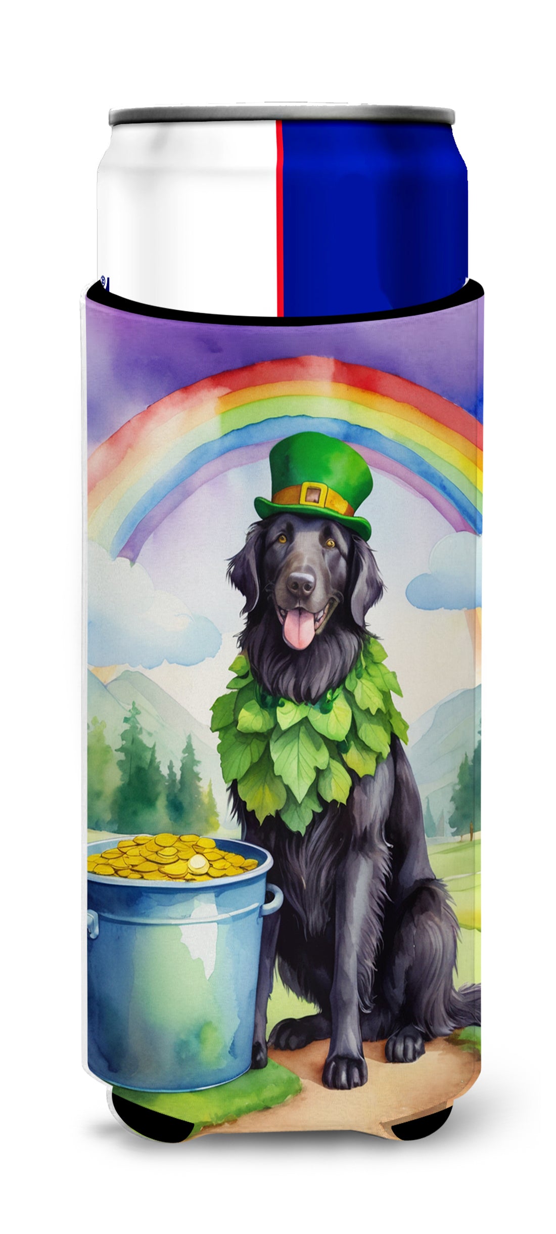 Buy this Flat-Coated Retriever St Patrick's Day Hugger for Ultra Slim Cans