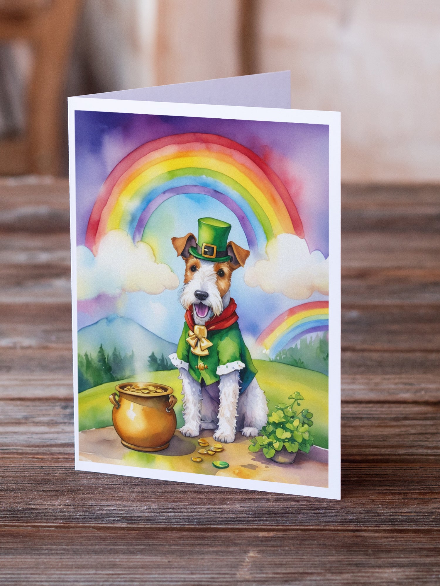 Buy this Fox Terrier St Patrick's Day Greeting Cards Pack of 8