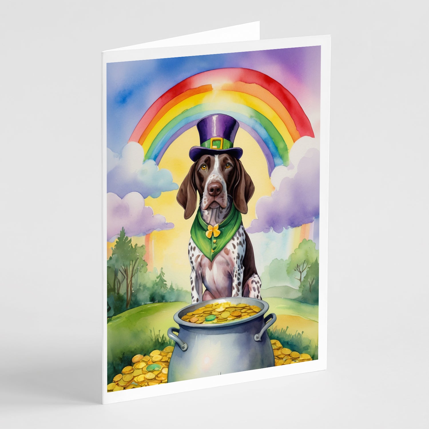 Buy this German Shorthaired Pointer St Patrick's Day Greeting Cards Pack of 8