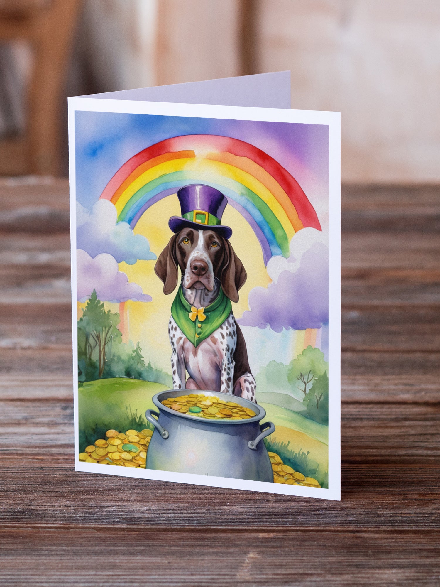 German Shorthaired Pointer St Patrick's Day Greeting Cards Pack of 8