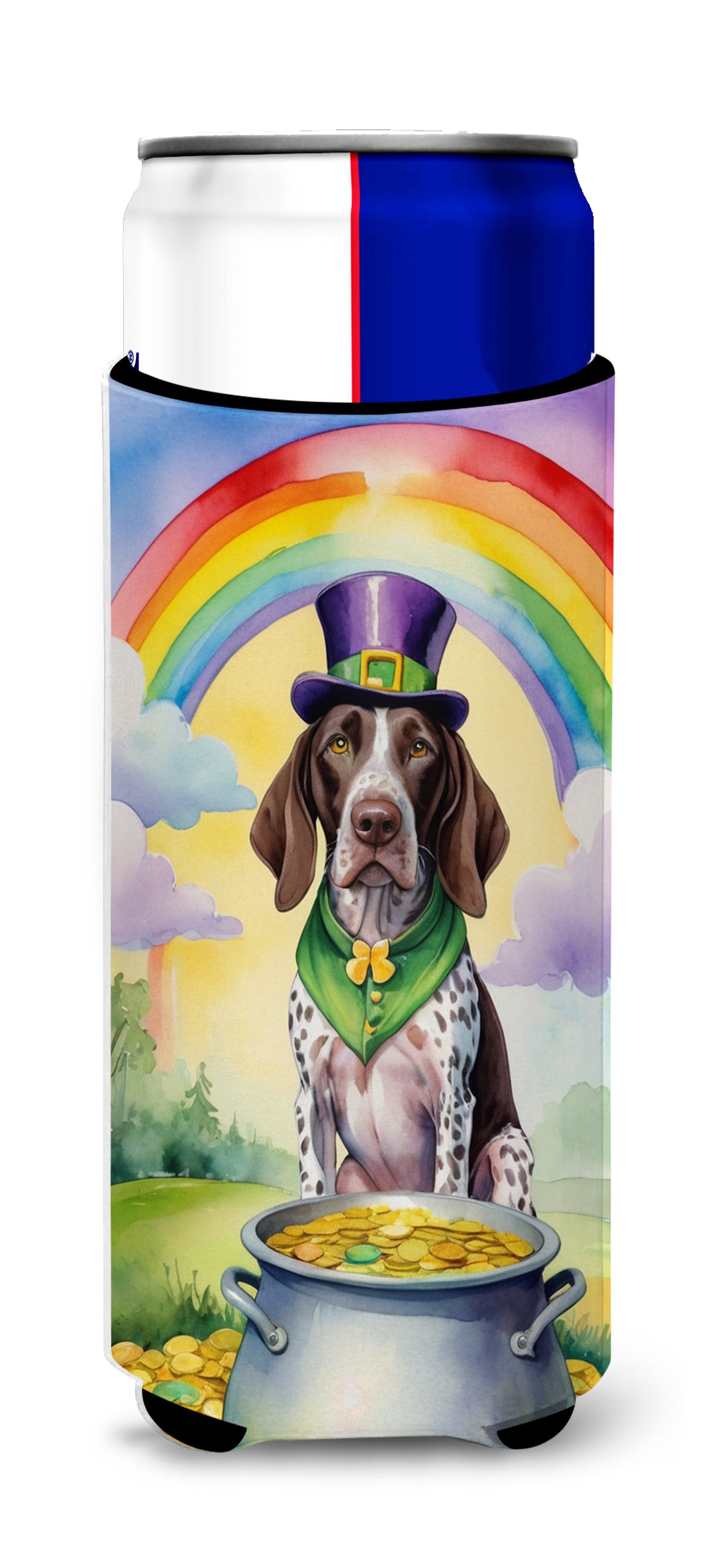 Buy this German Shorthaired Pointer St Patrick's Day Hugger for Ultra Slim Cans
