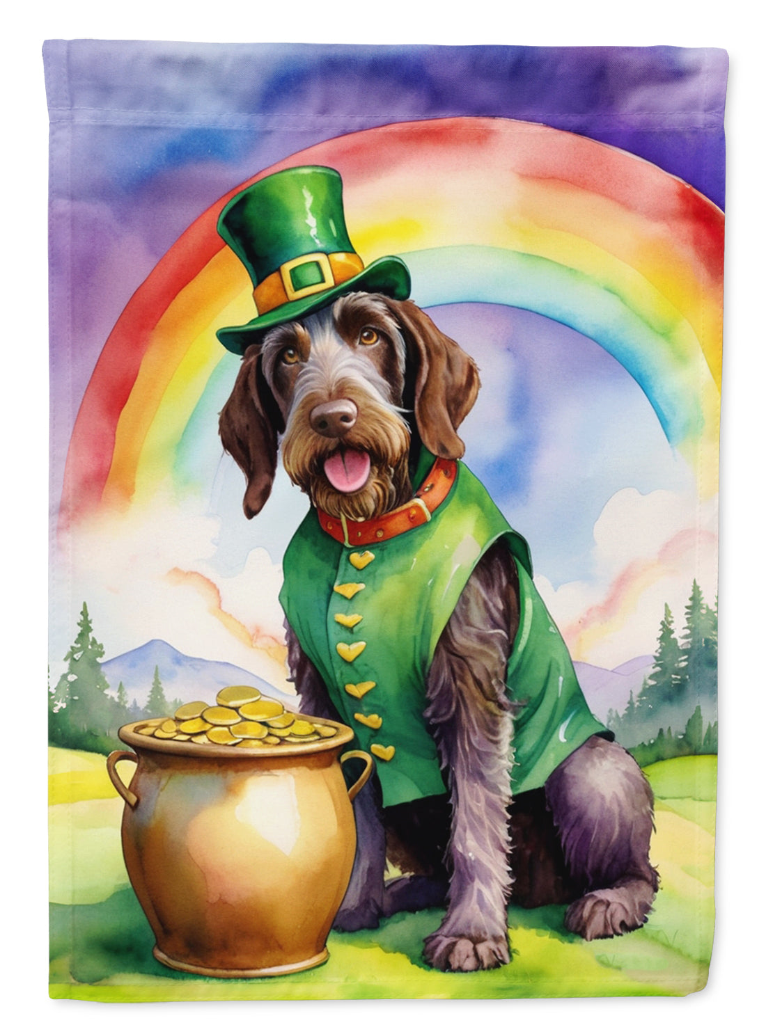 Buy this German Wirehaired Pointer St Patrick's Day House Flag