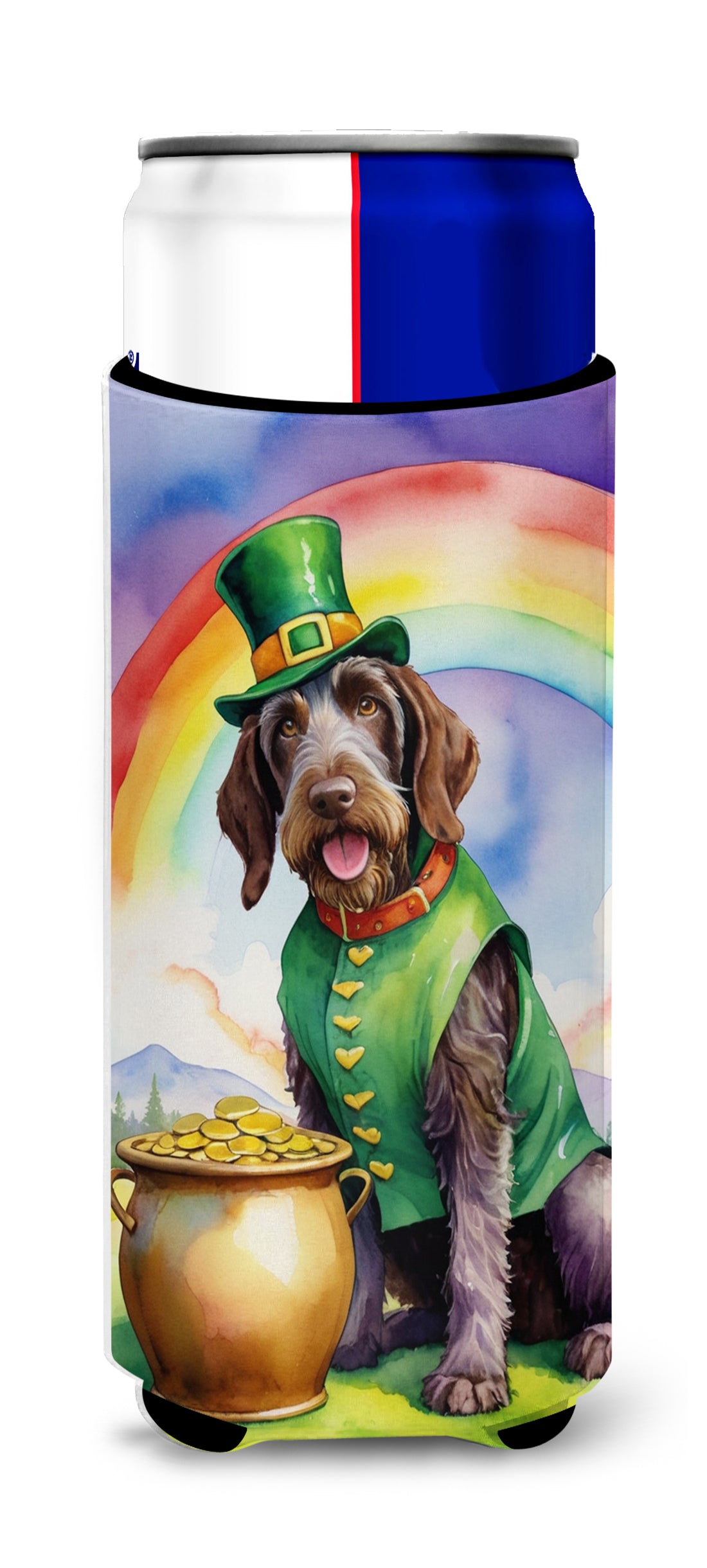 Buy this German Wirehaired Pointer St Patrick's Day Hugger for Ultra Slim Cans