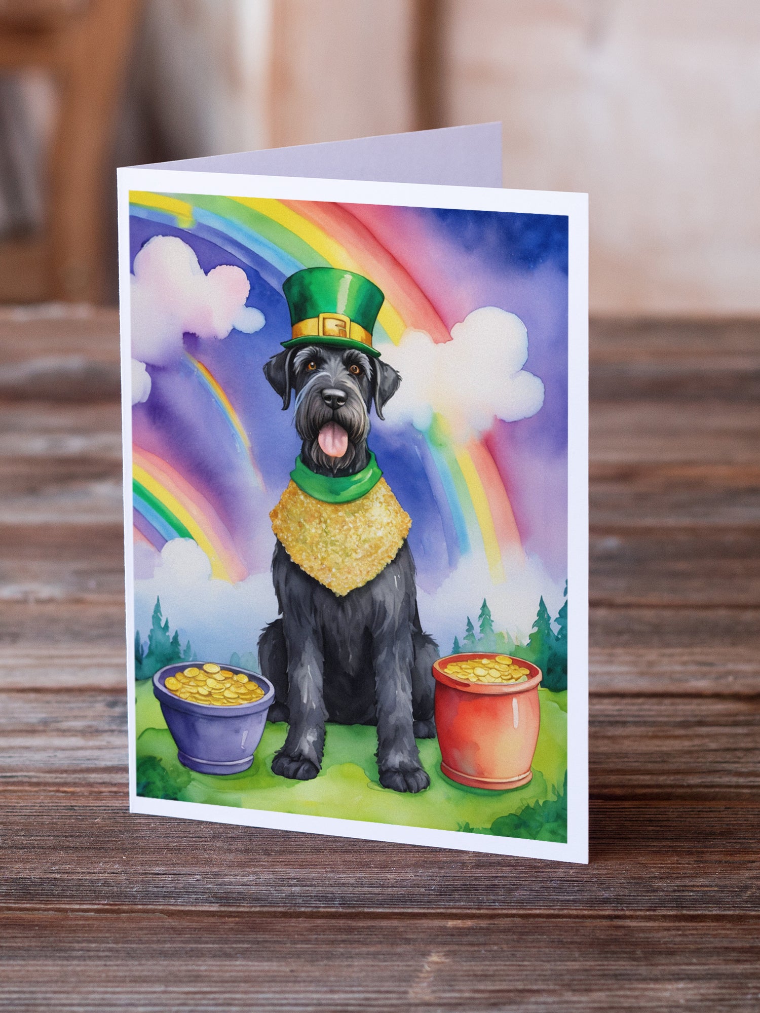 Buy this Giant Schnauzer St Patrick's Day Greeting Cards Pack of 8