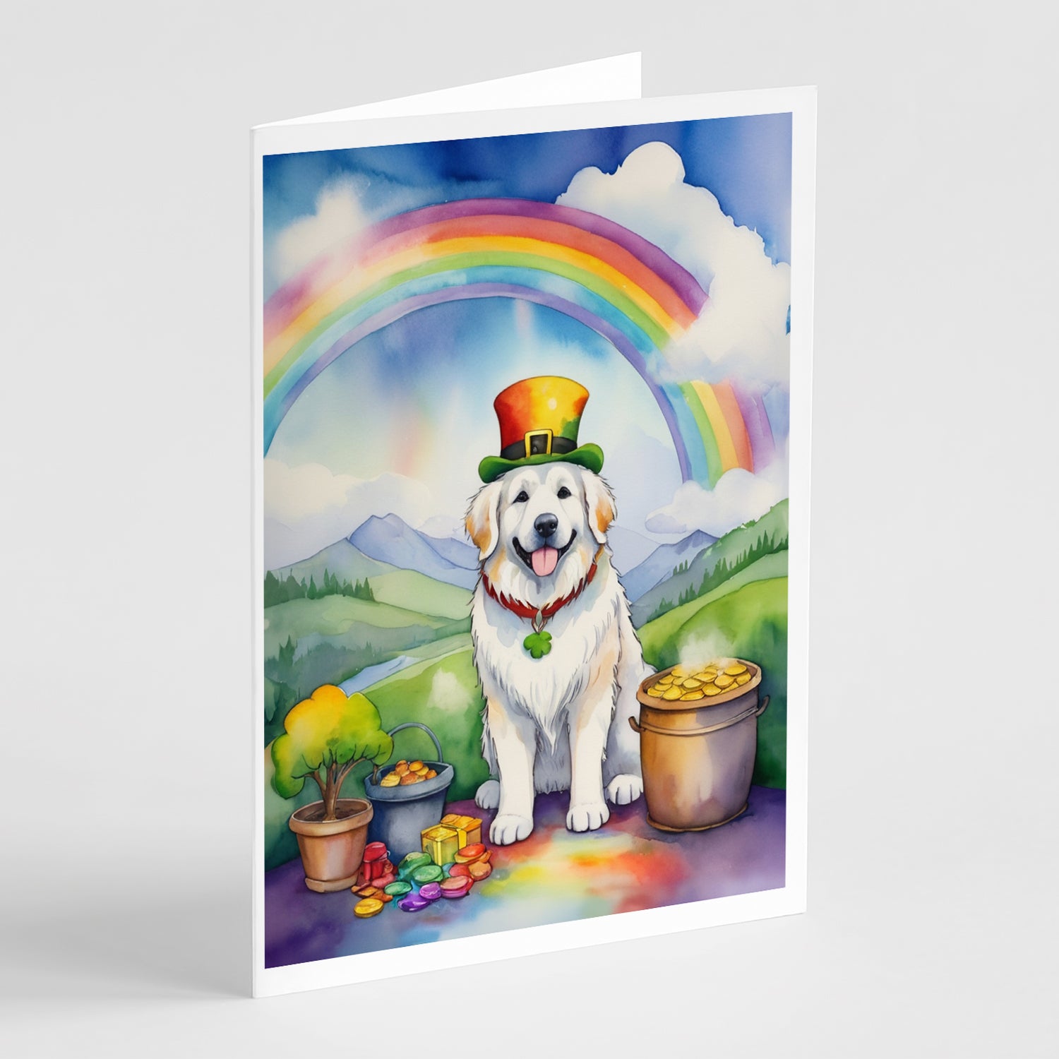 Buy this Great Pyrenees St Patrick's Day Greeting Cards Pack of 8