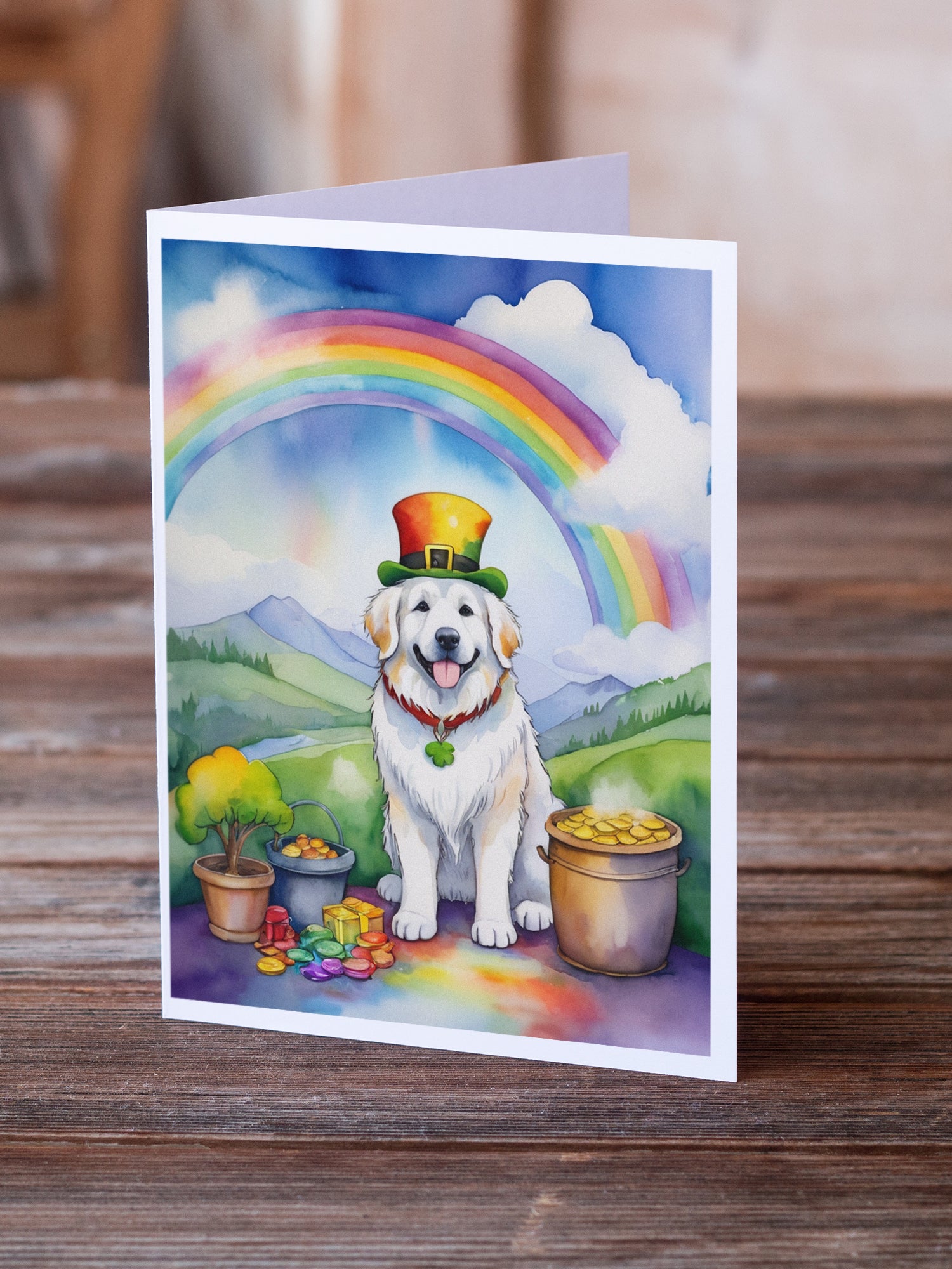 Buy this Great Pyrenees St Patrick's Day Greeting Cards Pack of 8