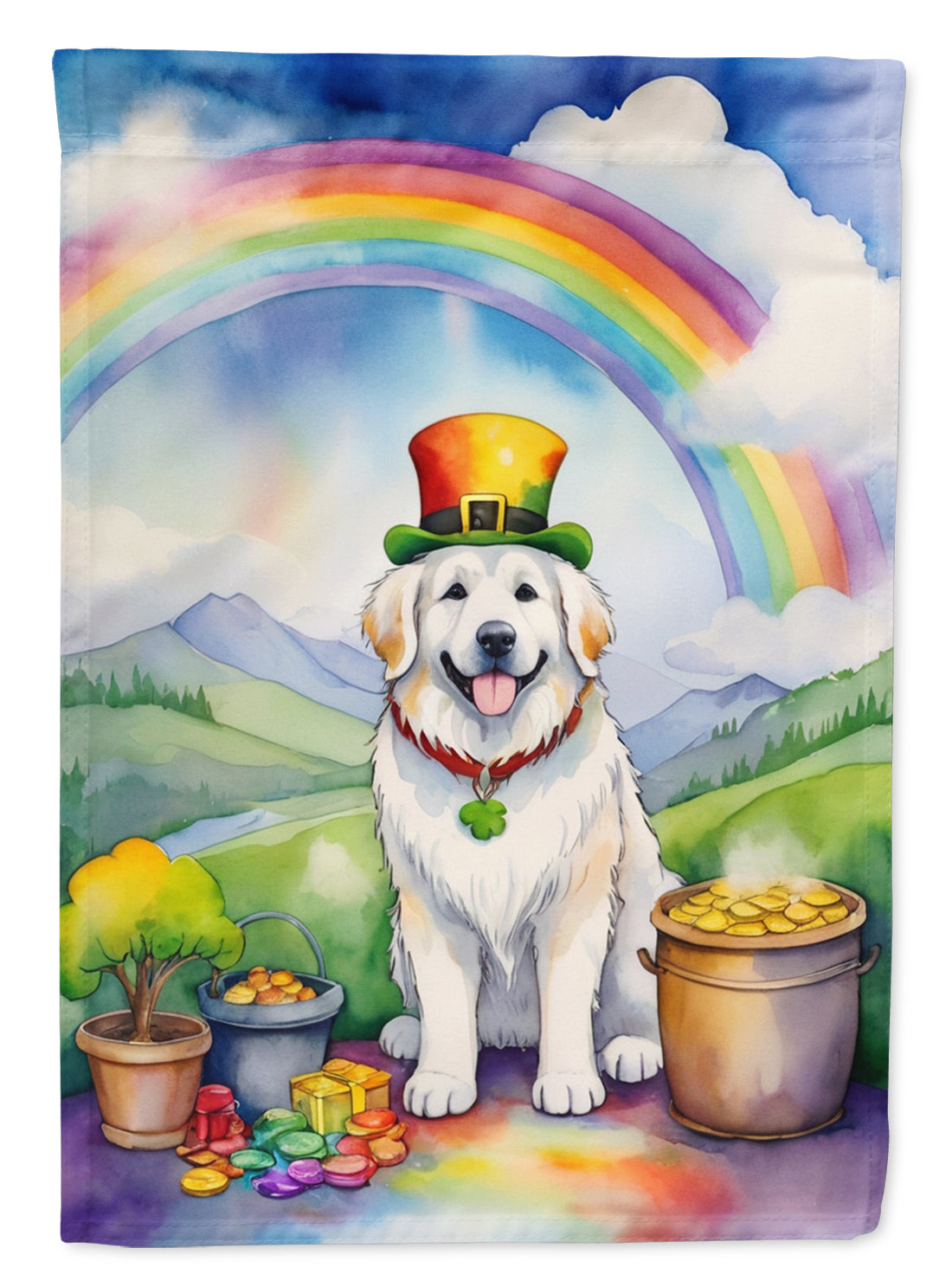 Buy this Great Pyrenees St Patrick's Day Garden Flag