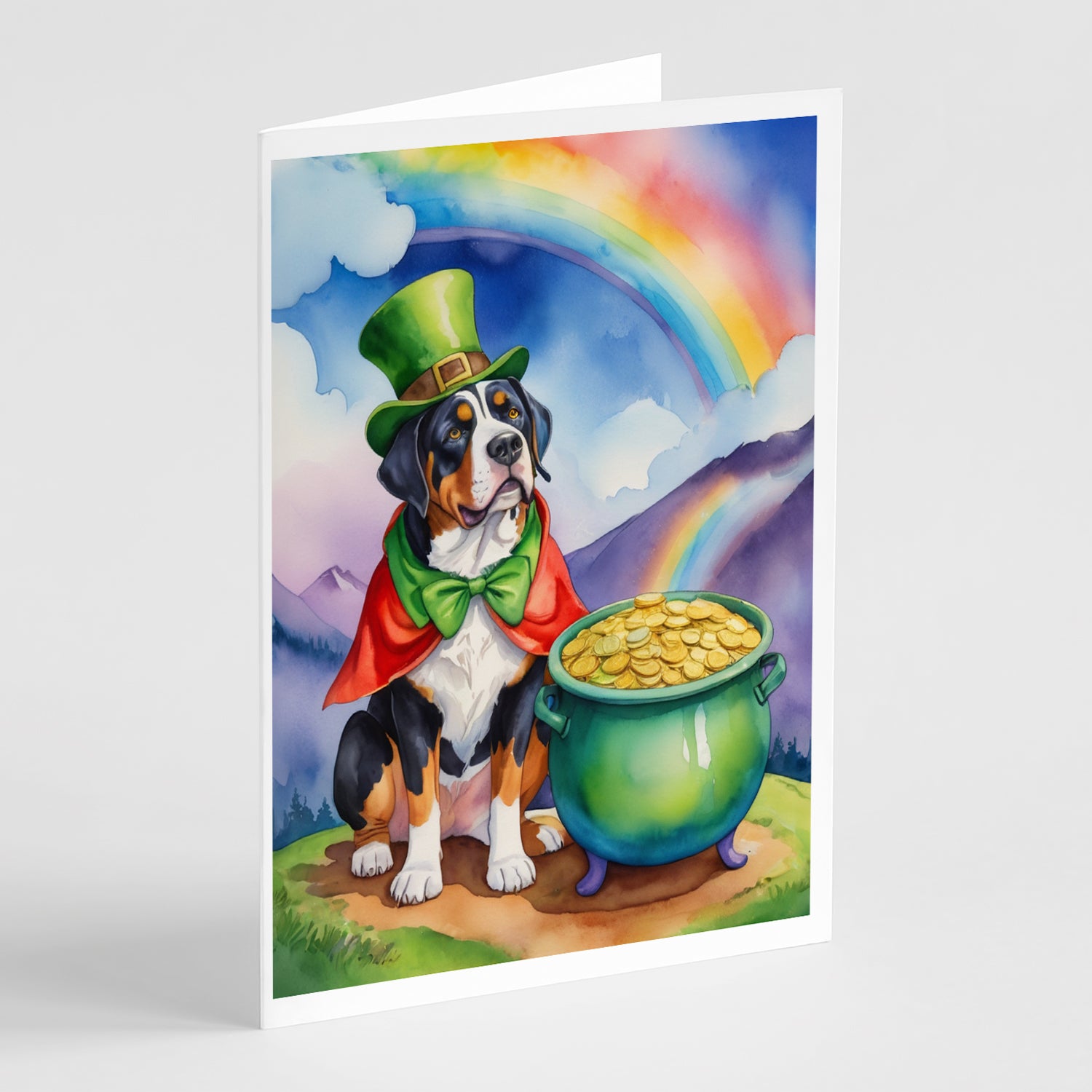 Buy this Greater Swiss Mountain Dog St Patrick's Day Greeting Cards Pack of 8