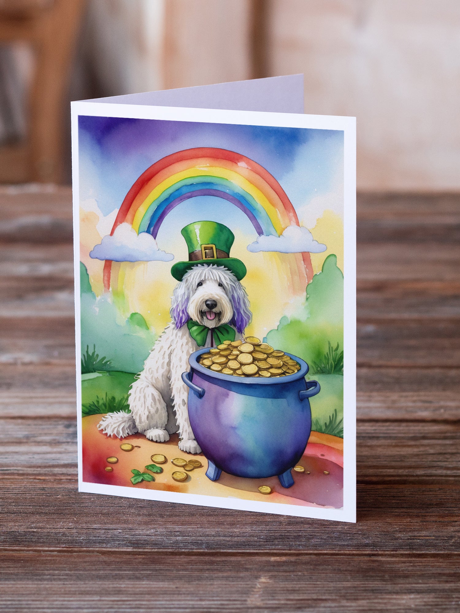 Buy this Komondor St Patrick's Day Greeting Cards Pack of 8