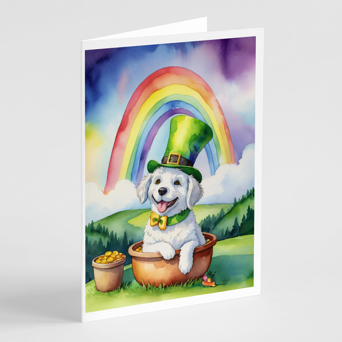 Buy this Kuvasz St Patrick&#39;s Day Greeting Cards Pack of 8