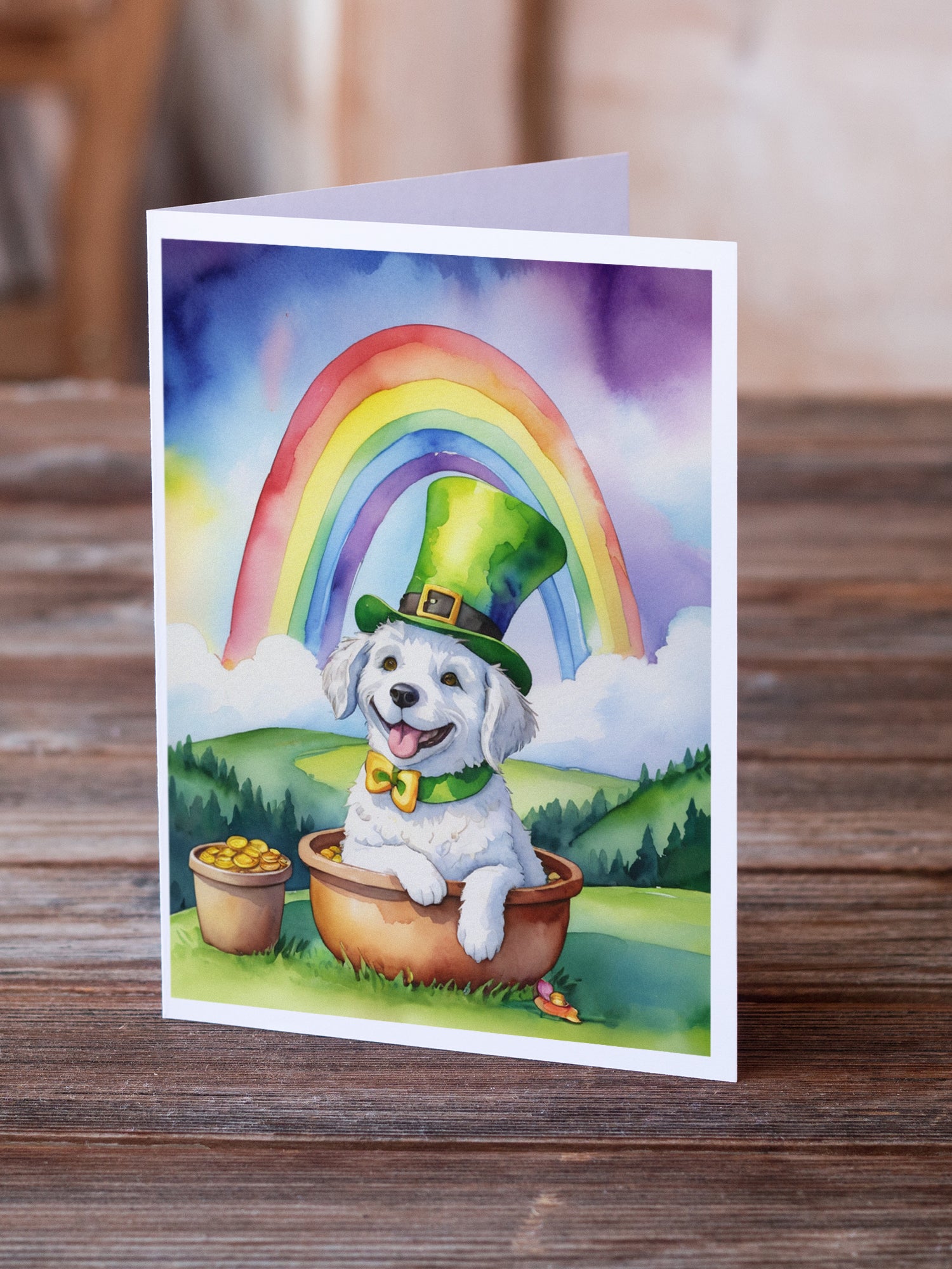 Kuvasz St Patrick's Day Greeting Cards Pack of 8