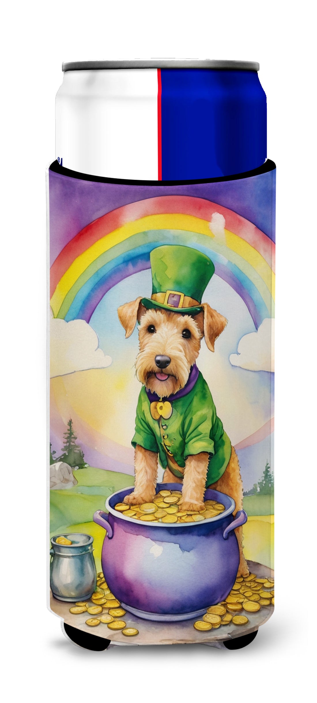 Buy this Lakeland Terrier St Patrick's Day Hugger for Ultra Slim Cans