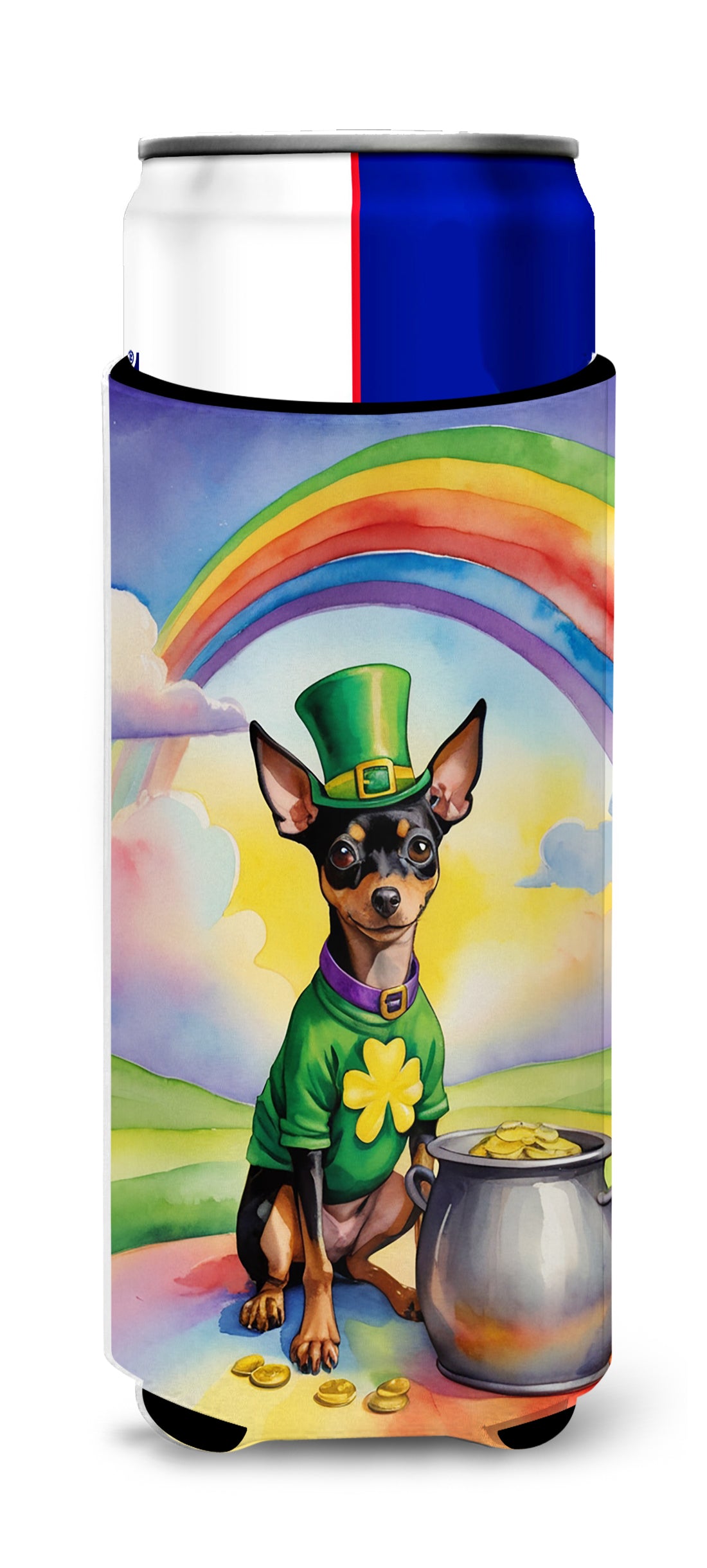 Buy this Miniature Pinscher St Patrick's Day Hugger for Ultra Slim Cans