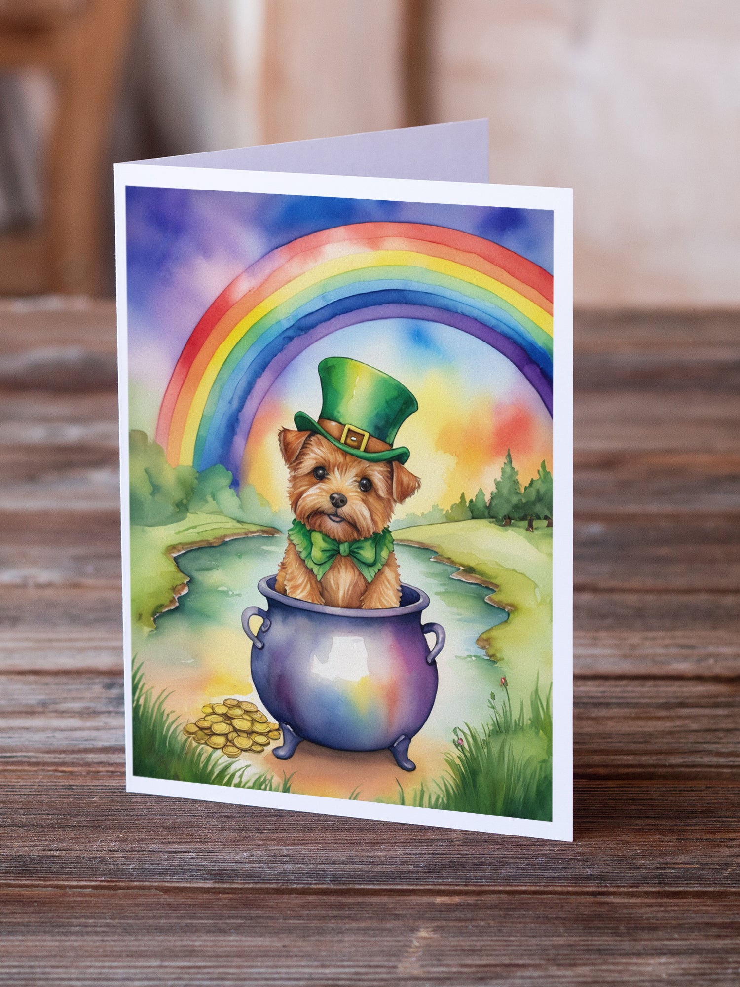 Buy this Norfolk Terrier St Patrick's Day Greeting Cards Pack of 8