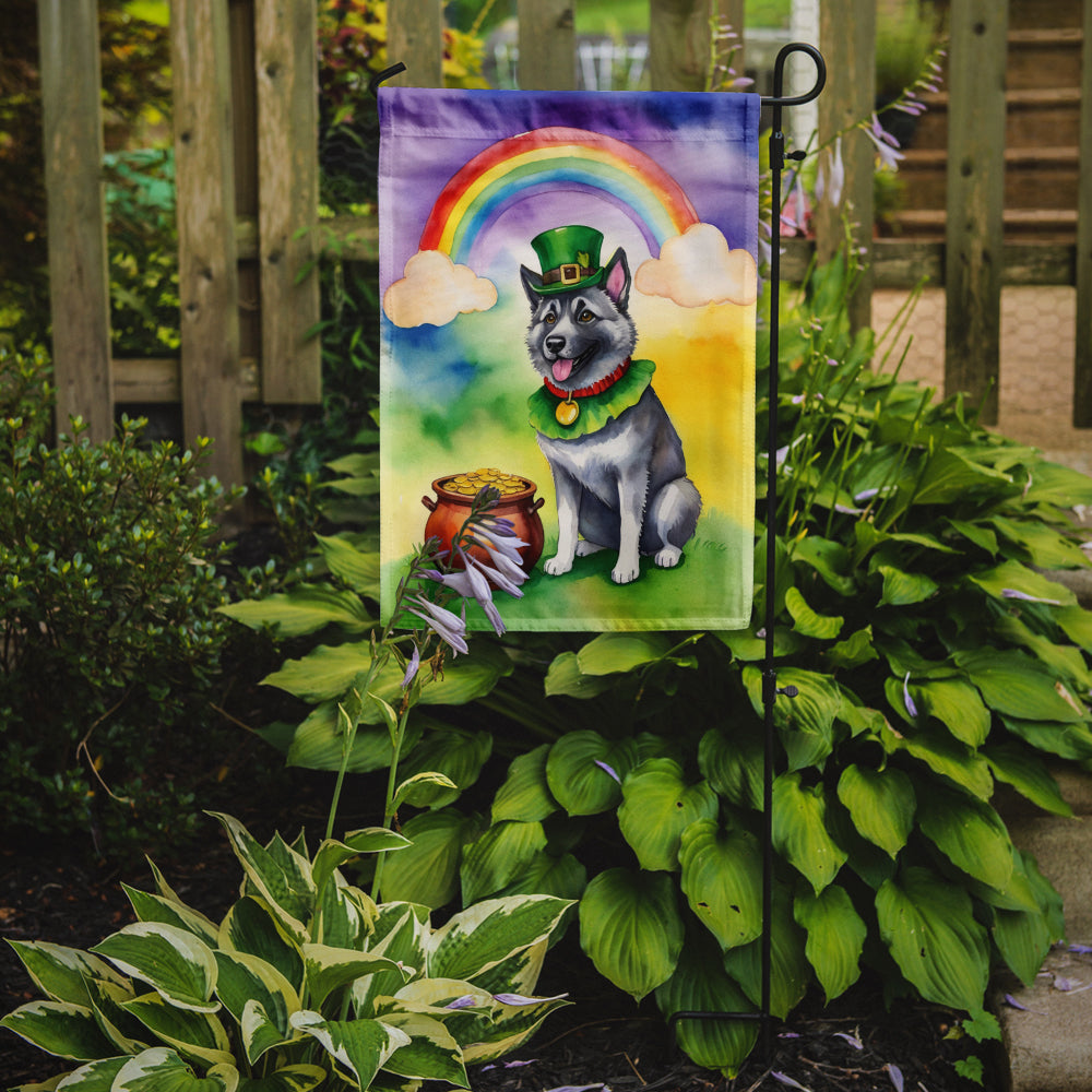 Buy this Norwegian Elkhound St Patrick's Day Garden Flag