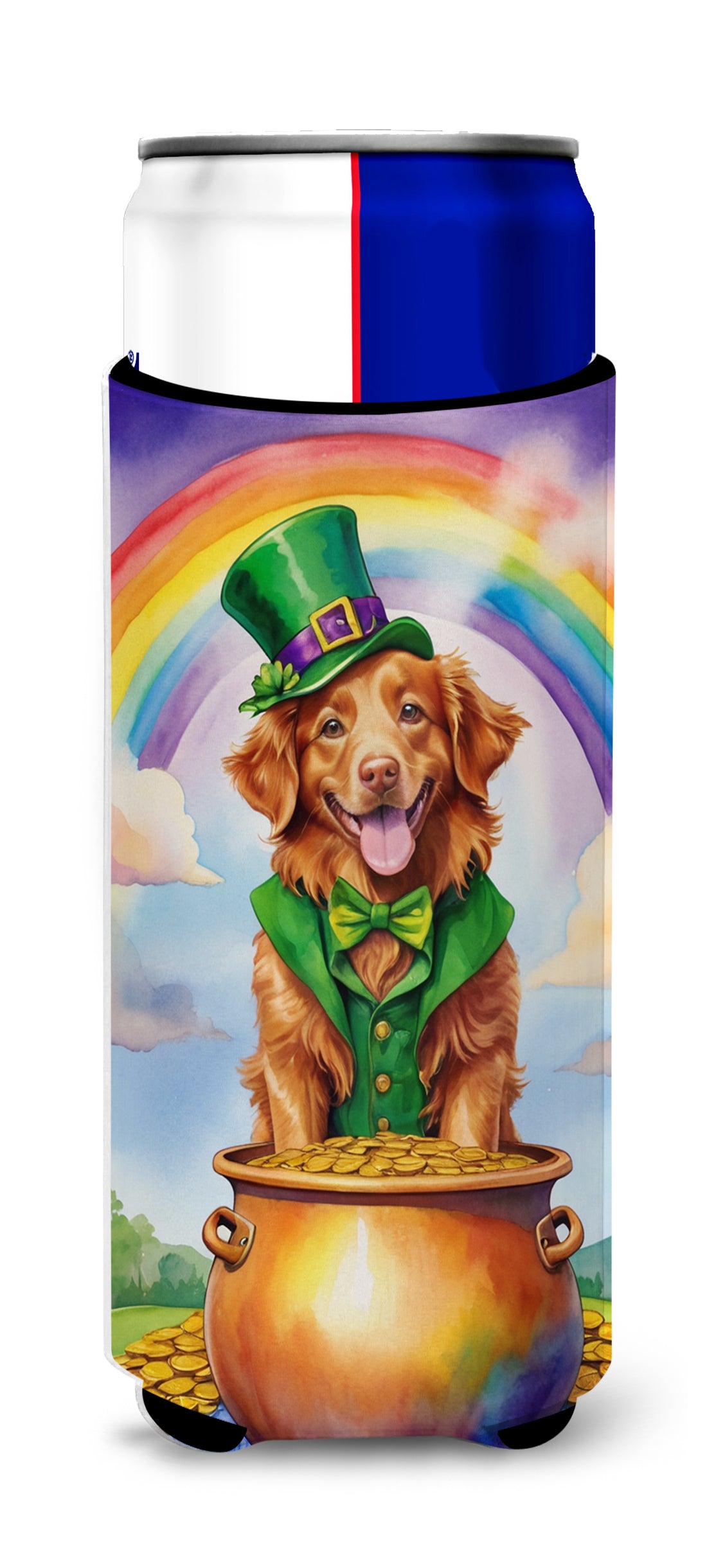 Buy this Nova Scotia Duck Tolling Retriever St Patrick's Day Hugger for Ultra Slim Cans