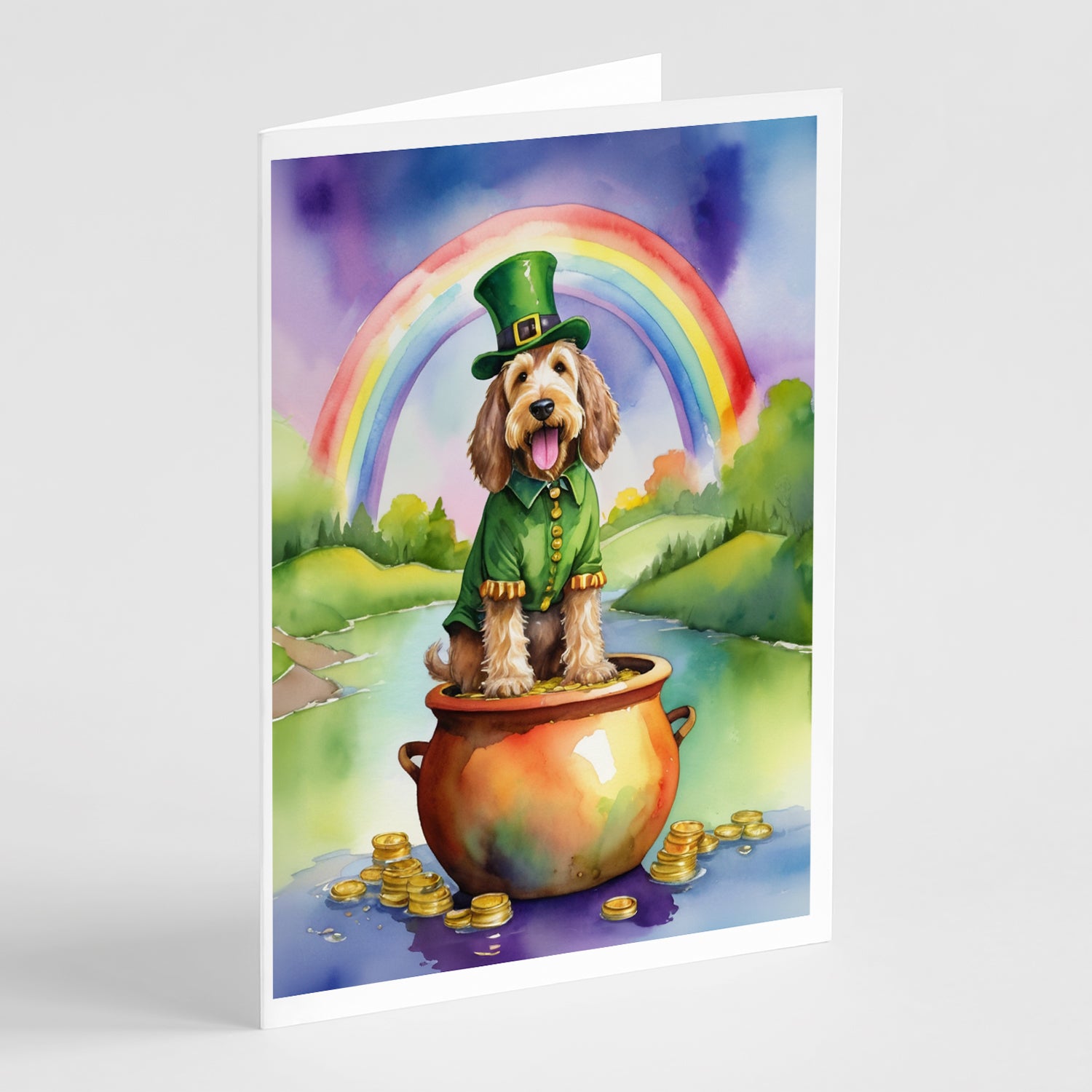 Buy this Otterhound St Patrick's Day Greeting Cards Pack of 8