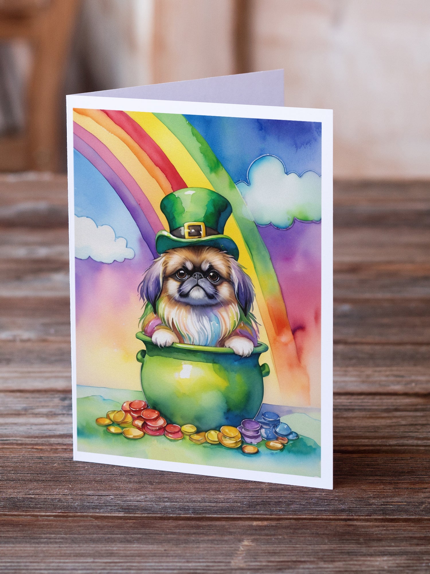 Buy this Pekingese St Patrick's Day Greeting Cards Pack of 8