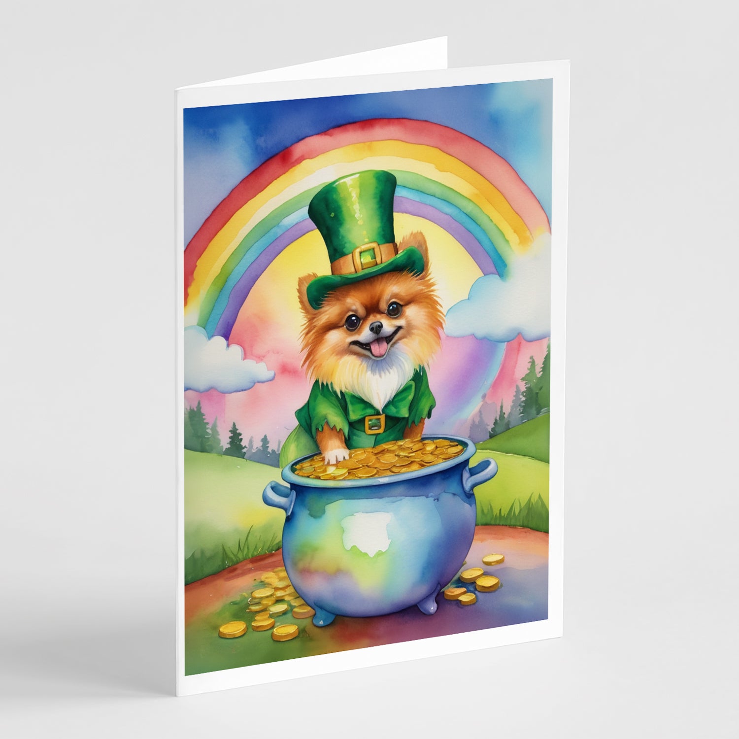 Buy this Pomeranian St Patrick's Day Greeting Cards Pack of 8