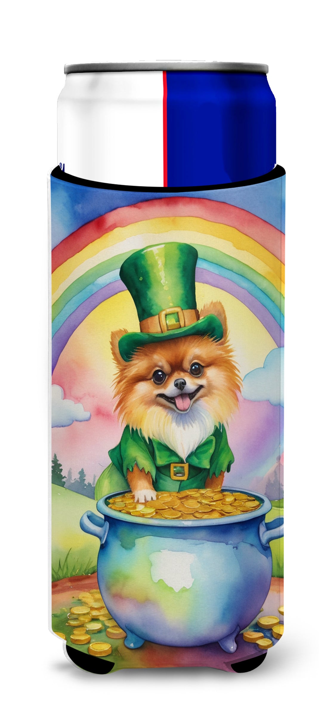 Buy this Pomeranian St Patrick's Day Hugger for Ultra Slim Cans
