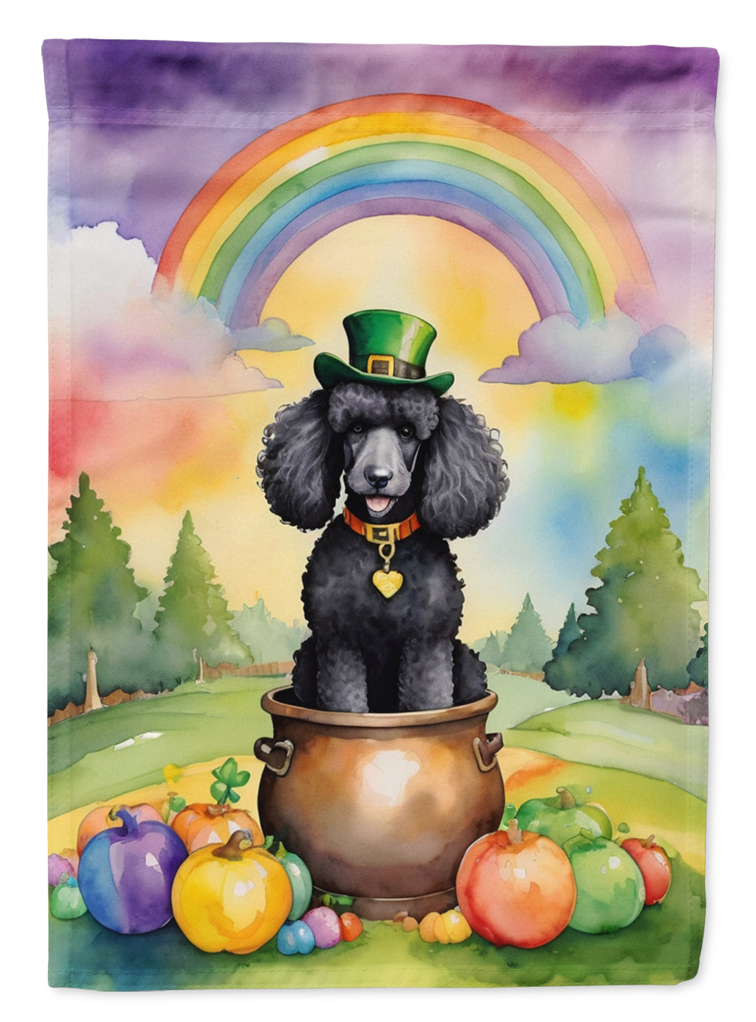 Buy this Black Poodle St Patrick's Day House Flag