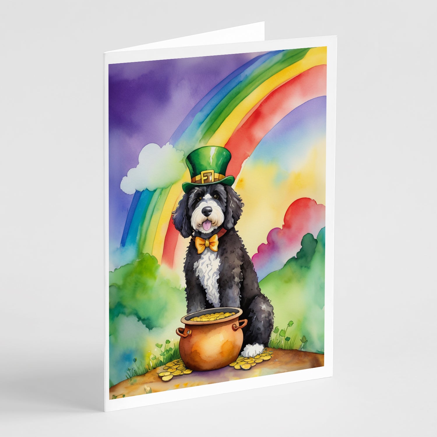 Buy this Portuguese Water Dog St Patrick's Day Greeting Cards Pack of 8