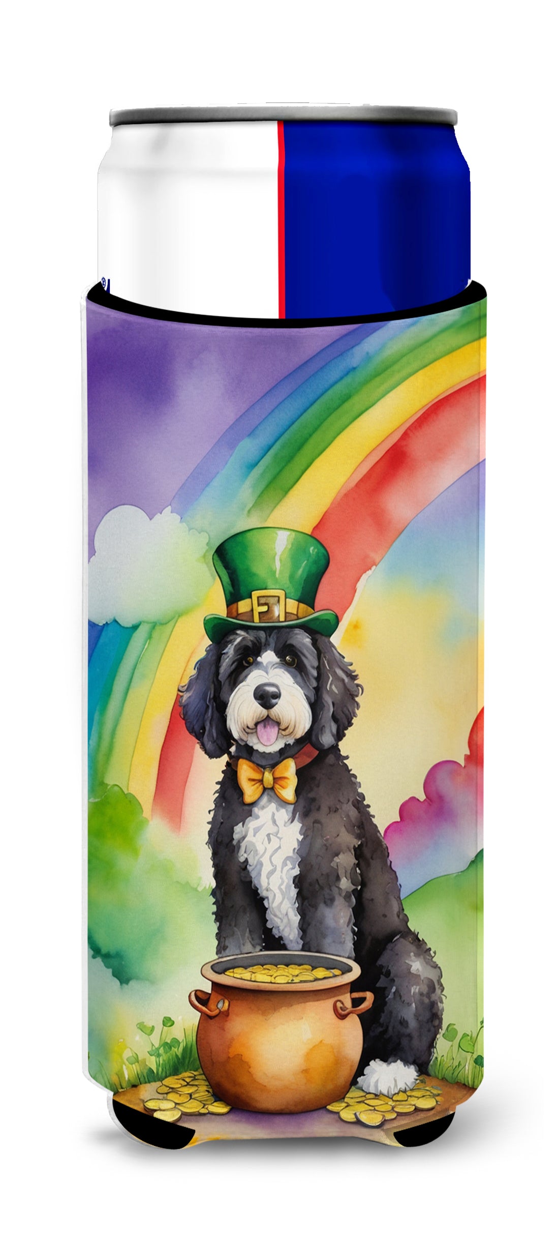 Buy this Portuguese Water Dog St Patrick's Day Hugger for Ultra Slim Cans