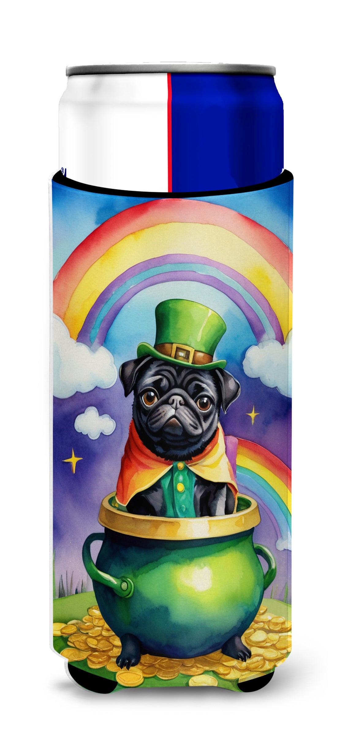Buy this Pug St Patrick's Day Hugger for Ultra Slim Cans