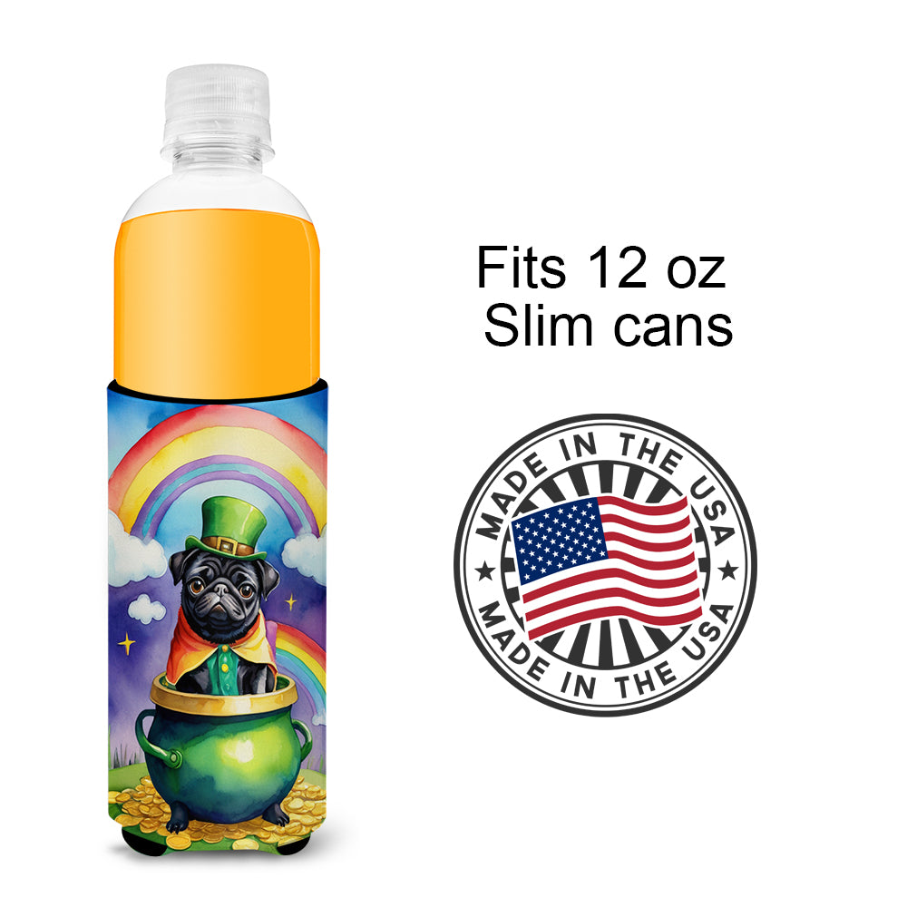 Pug St Patrick's Day Hugger for Ultra Slim Cans