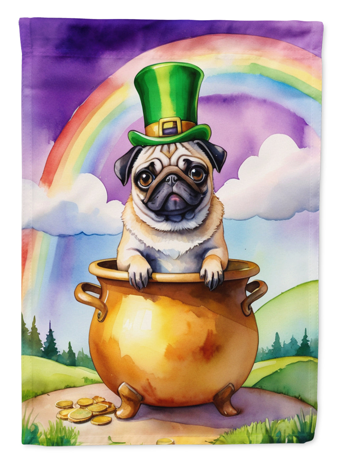 Buy this Pug St Patrick's Day House Flag