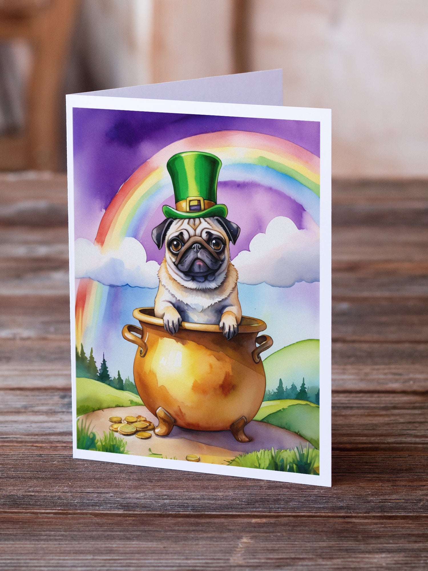 Buy this Pug St Patrick's Day Greeting Cards Pack of 8