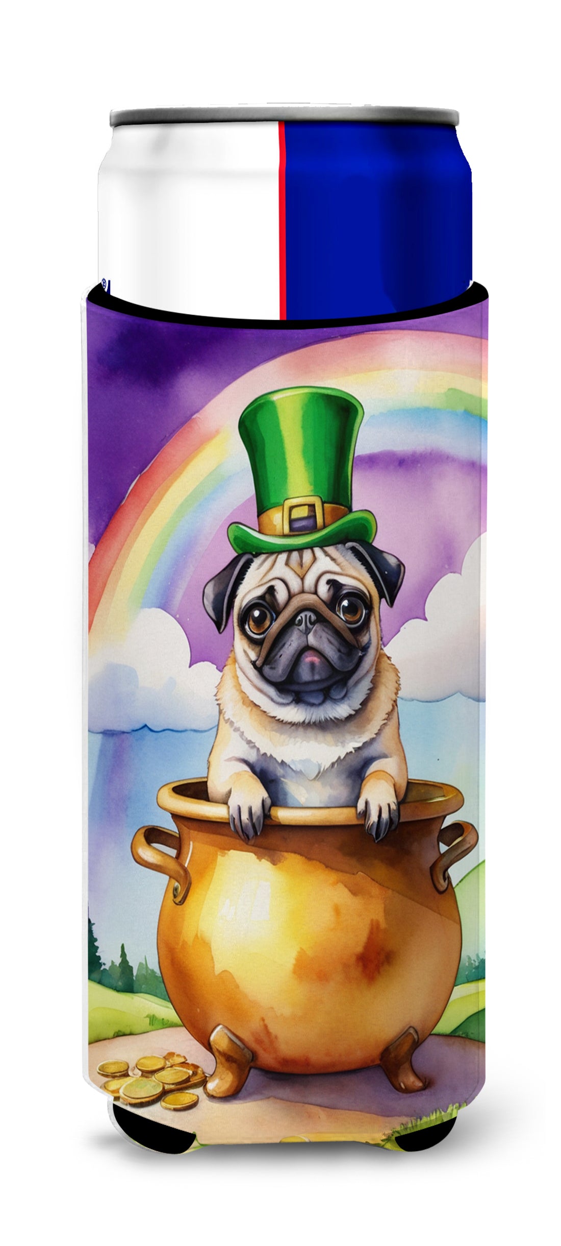 Buy this Pug St Patrick&#39;s Day Hugger for Ultra Slim Cans