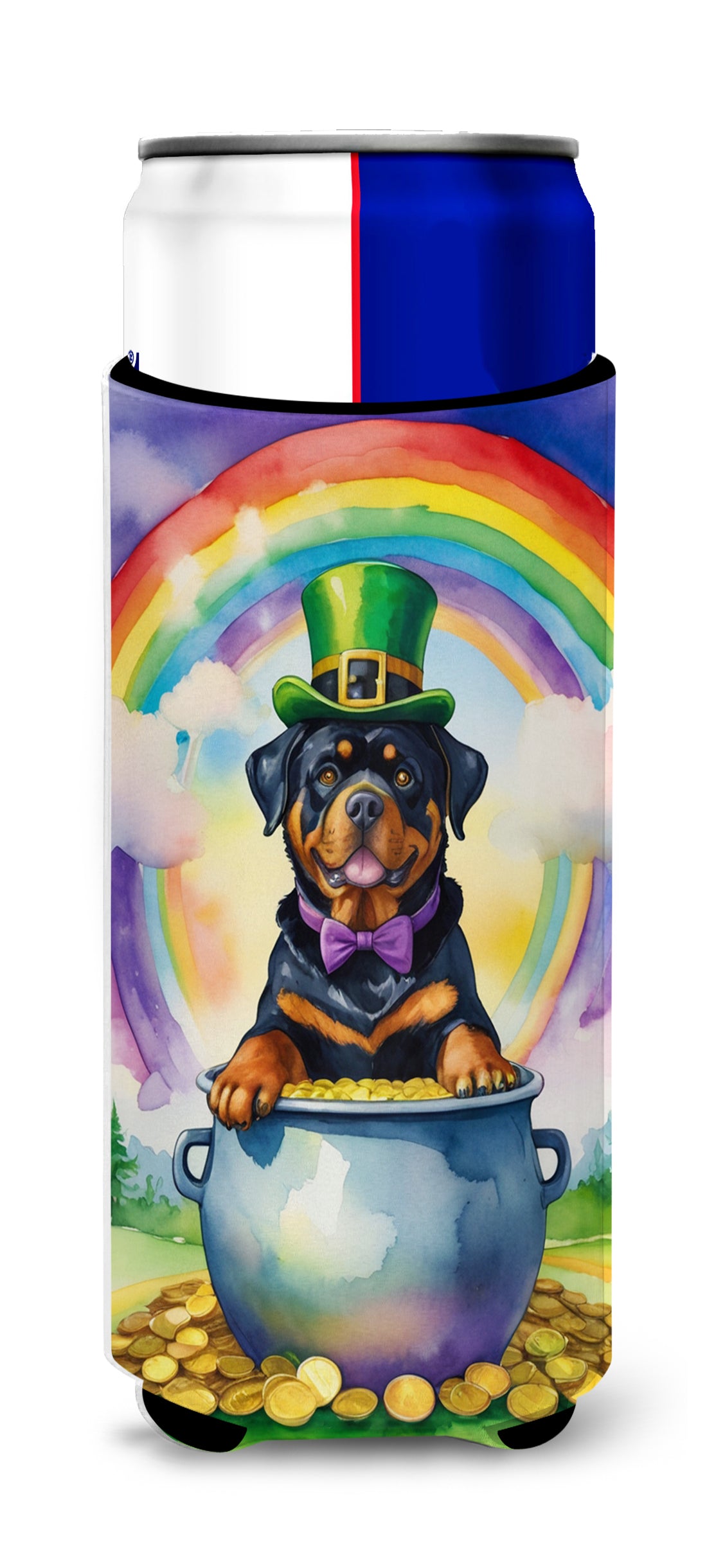Buy this Rottweiler St Patrick&#39;s Day Hugger for Ultra Slim Cans