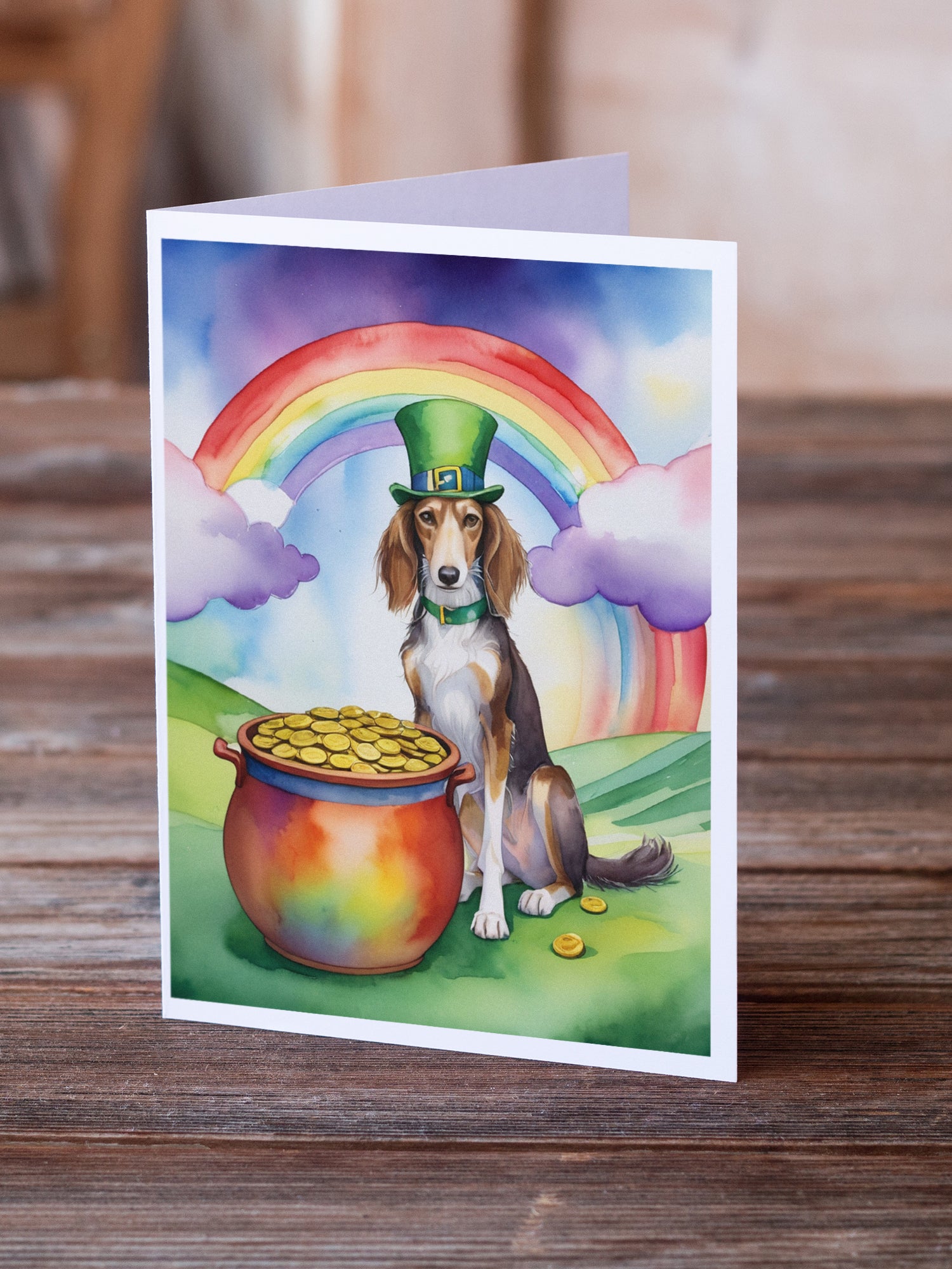 Buy this Saluki St Patrick's Day Greeting Cards Pack of 8