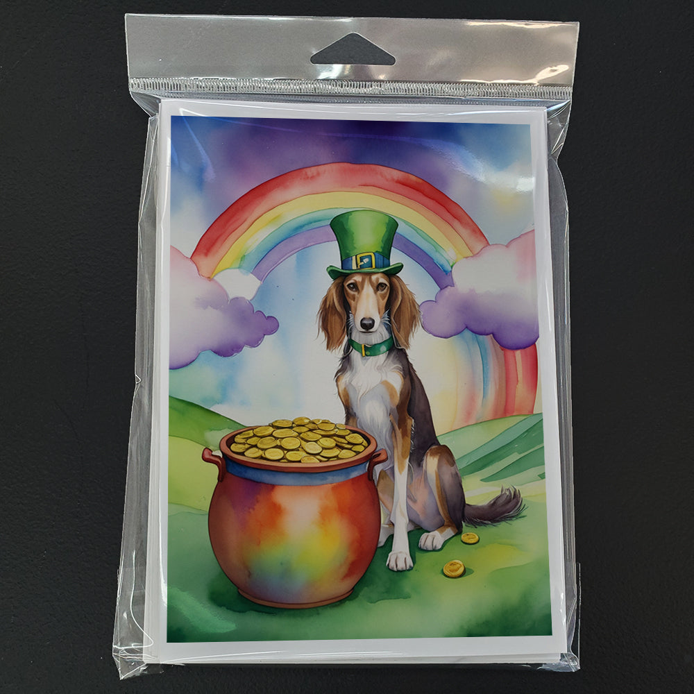 Saluki St Patrick's Day Greeting Cards Pack of 8