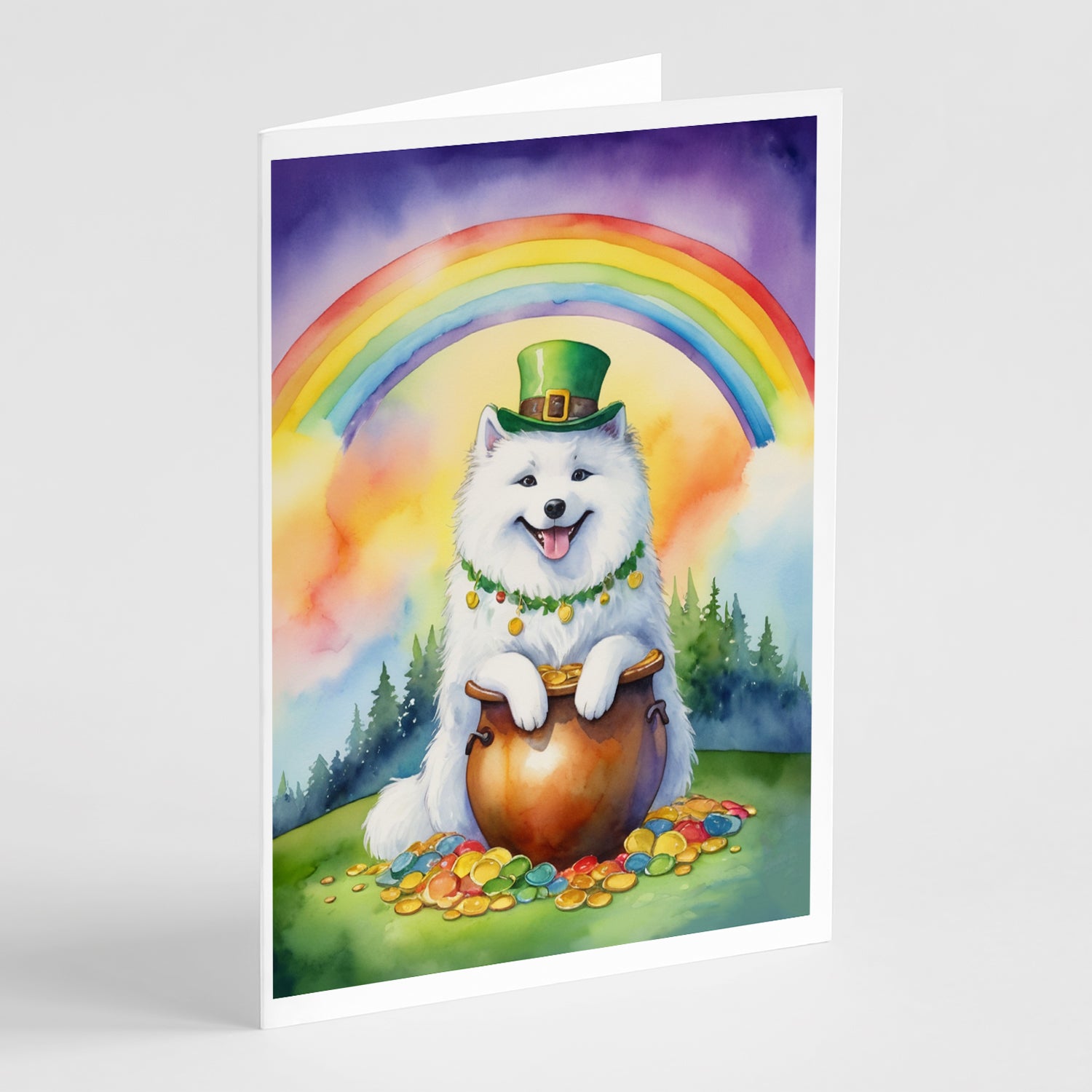 Buy this Samoyed St Patrick's Day Greeting Cards Pack of 8