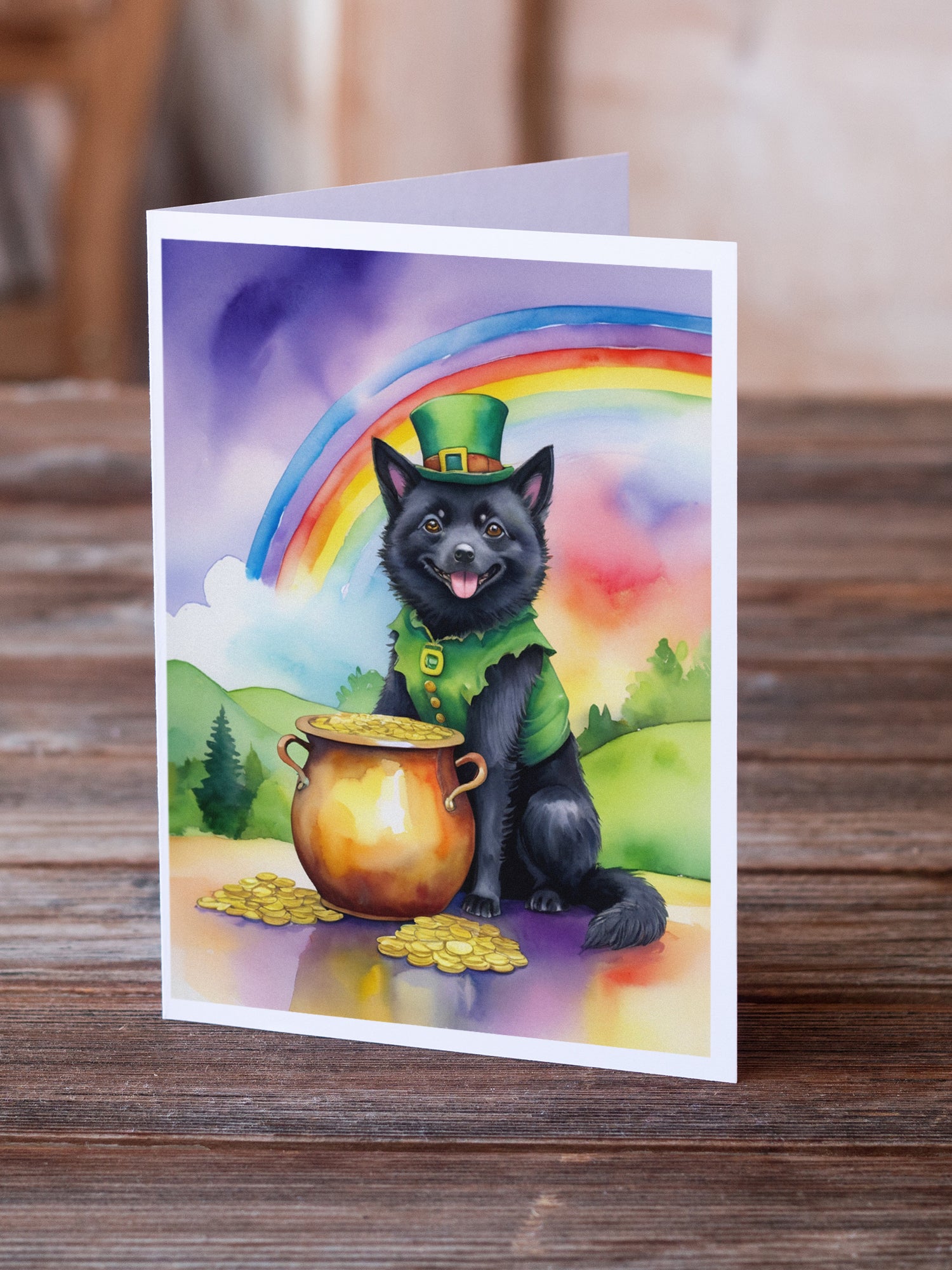 Schipperke St Patrick's Day Greeting Cards Pack of 8